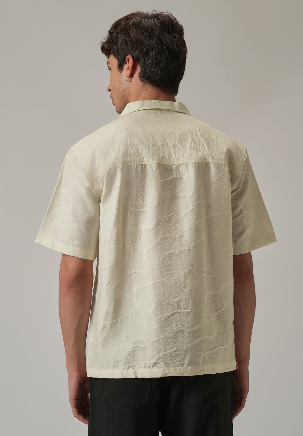 Cream Self Pattern Shirt