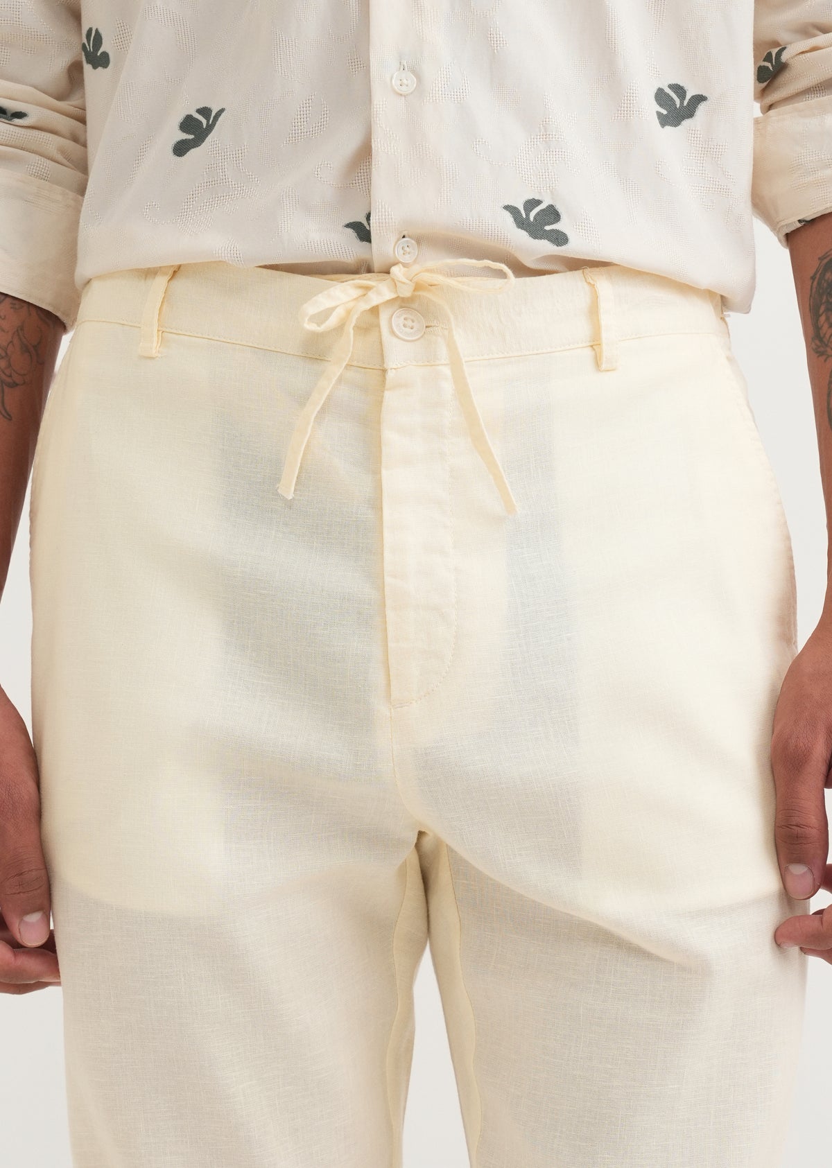 Cream Semi-Elasticated Trouser
