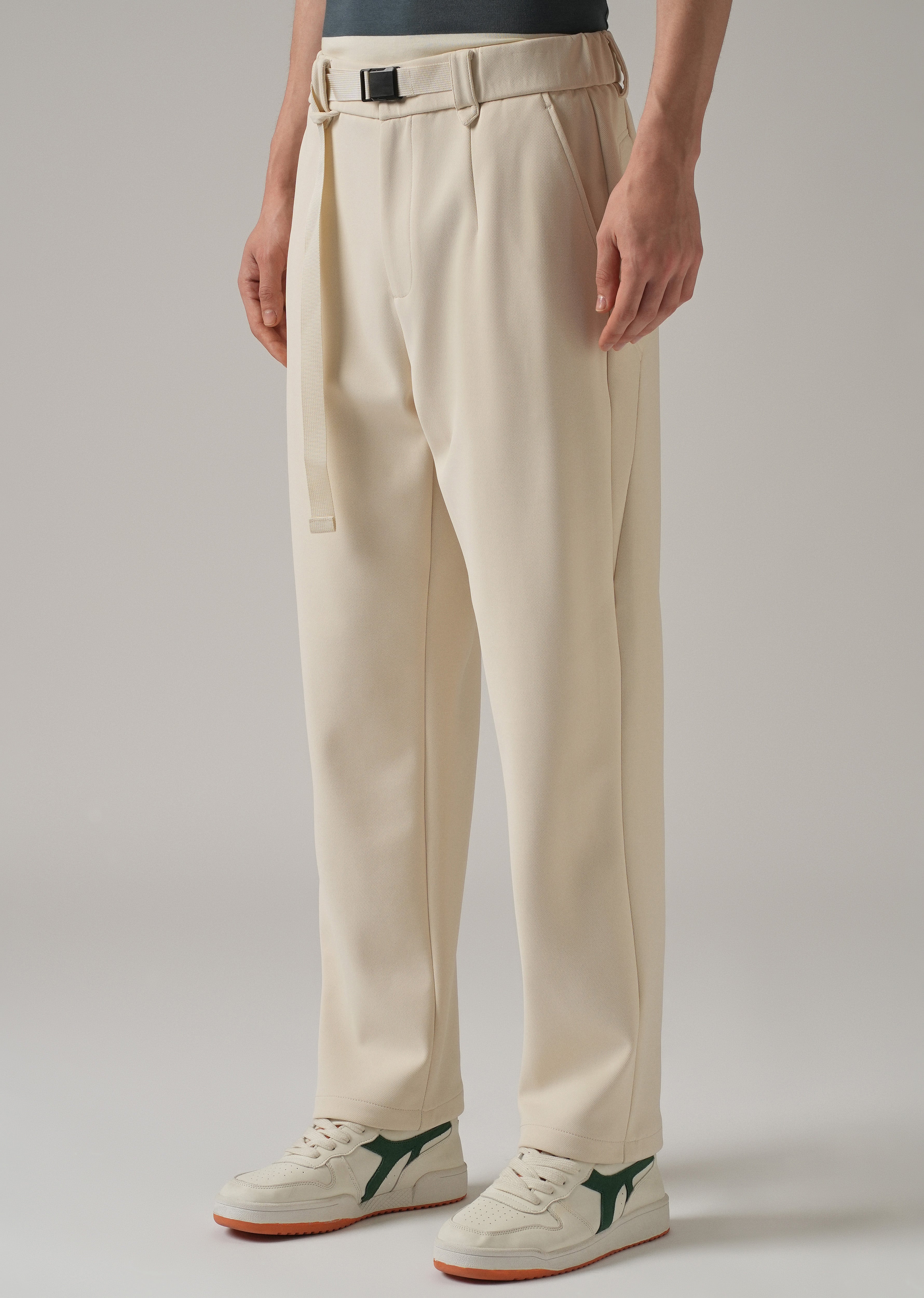 Cream Stretch Elasticated Pant