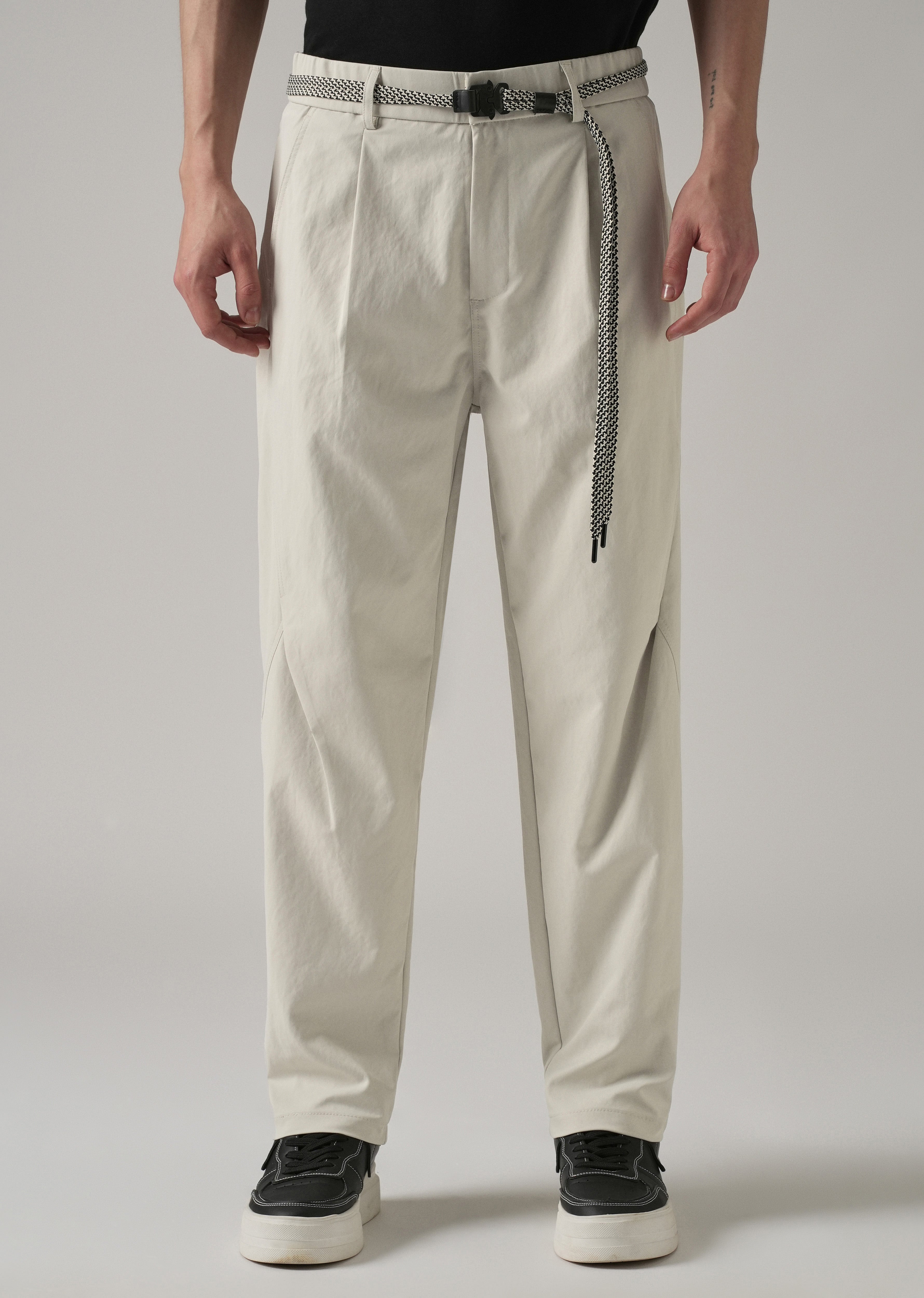 Cream Stone Wash Pant