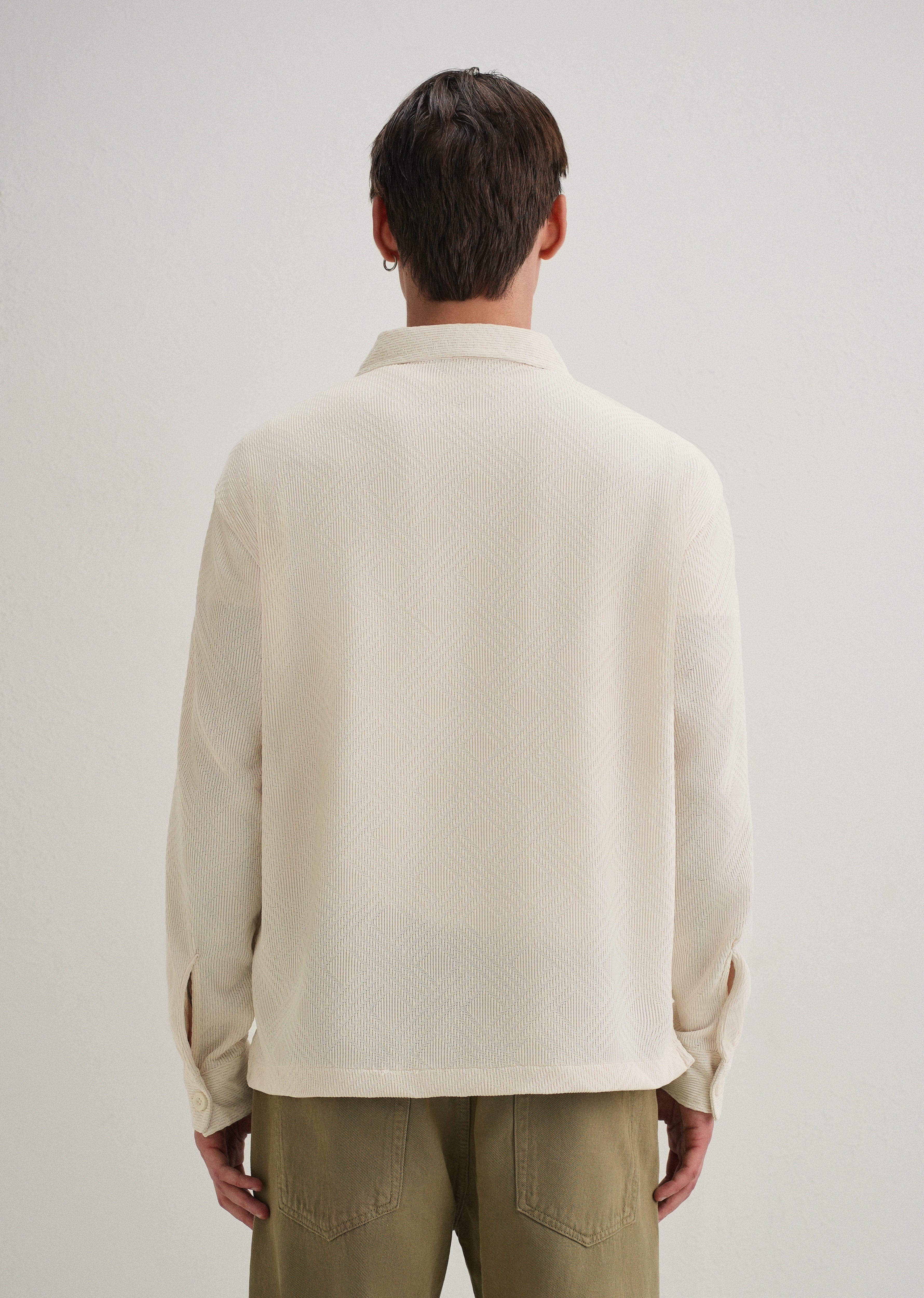 Cream Textured Knit Shacket