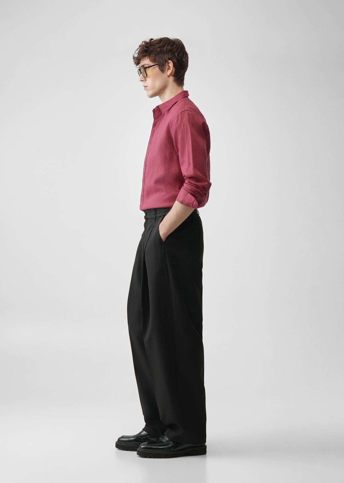 Crimson 100% Pure Linen Shirt
