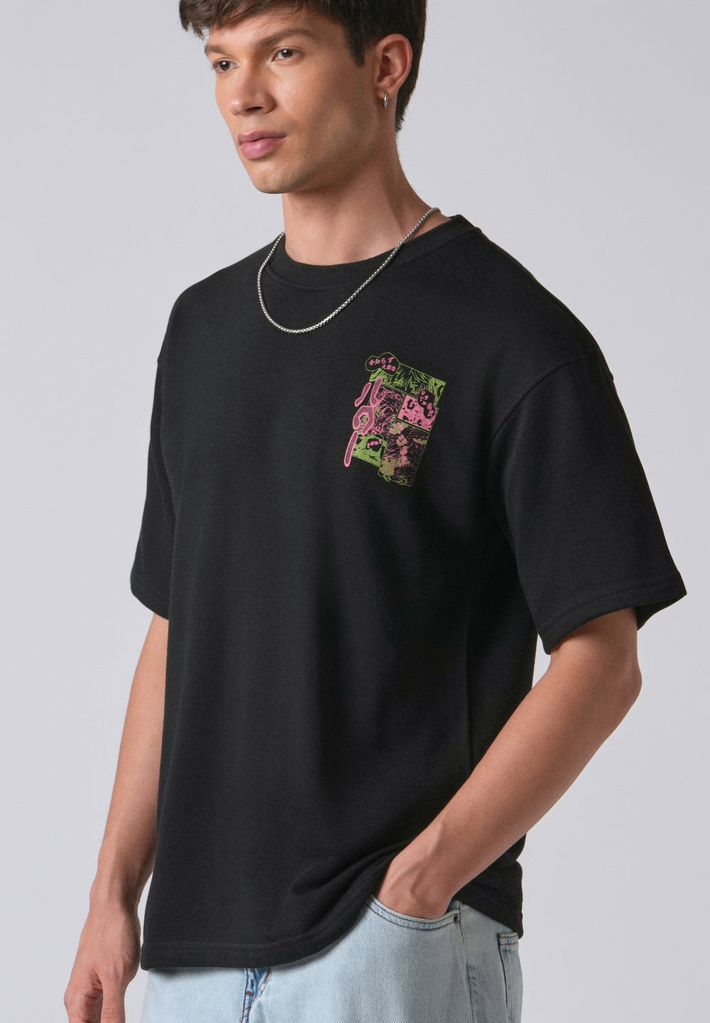 Crow Black Oversized T-shirt