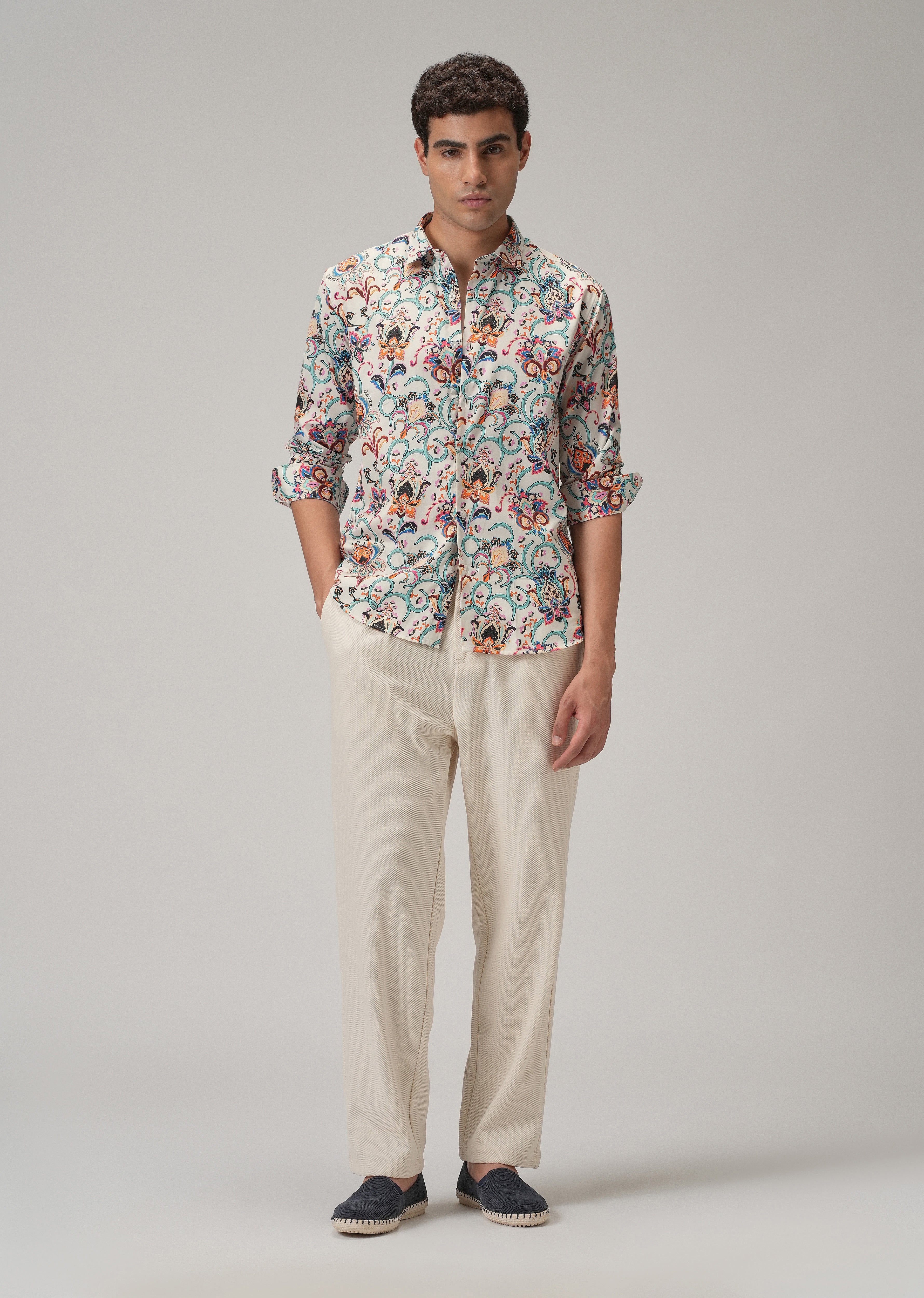 Daisy Floral Print Shirt Full-Sleeve