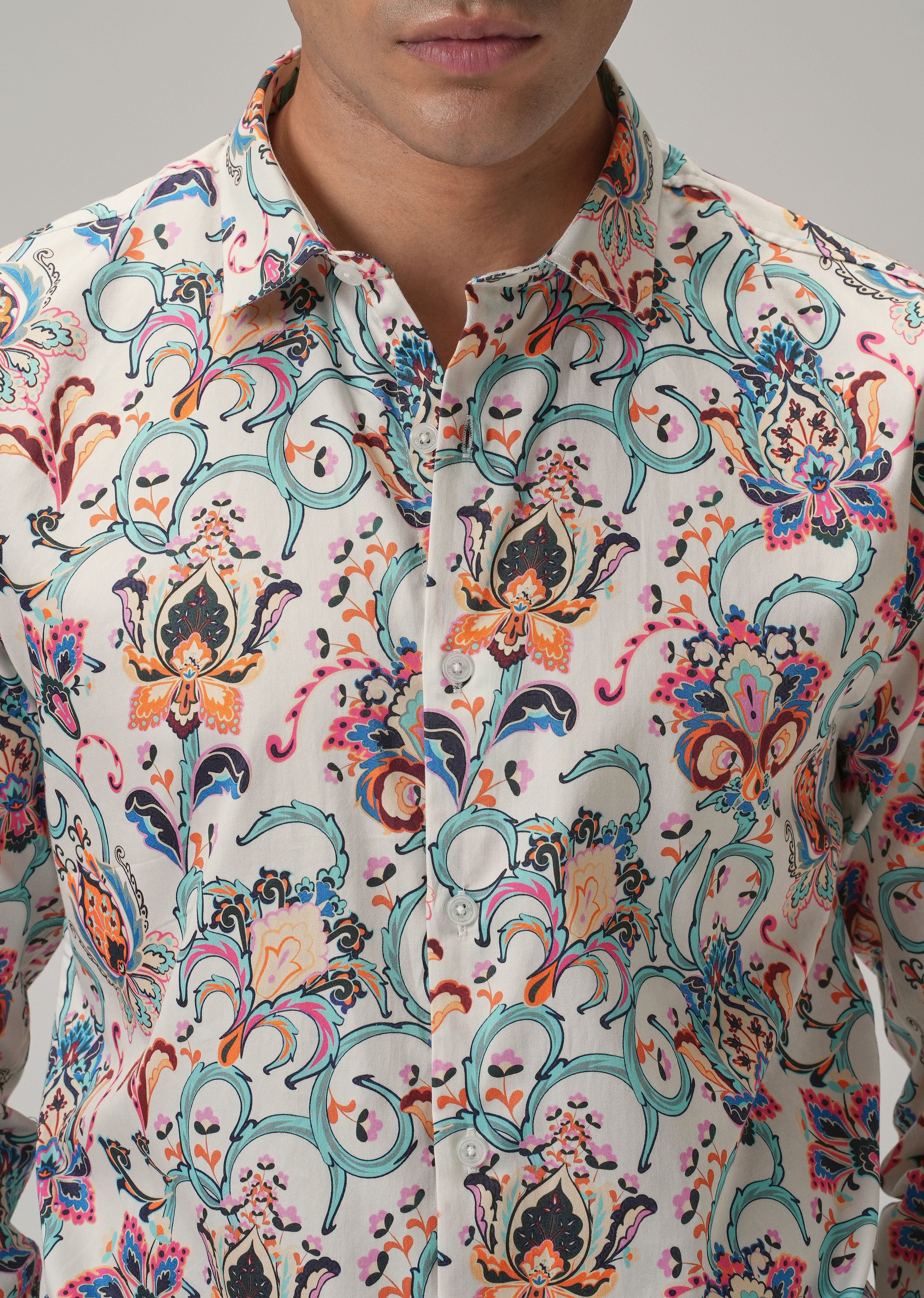 Daisy Floral Print Shirt Full-Sleeve