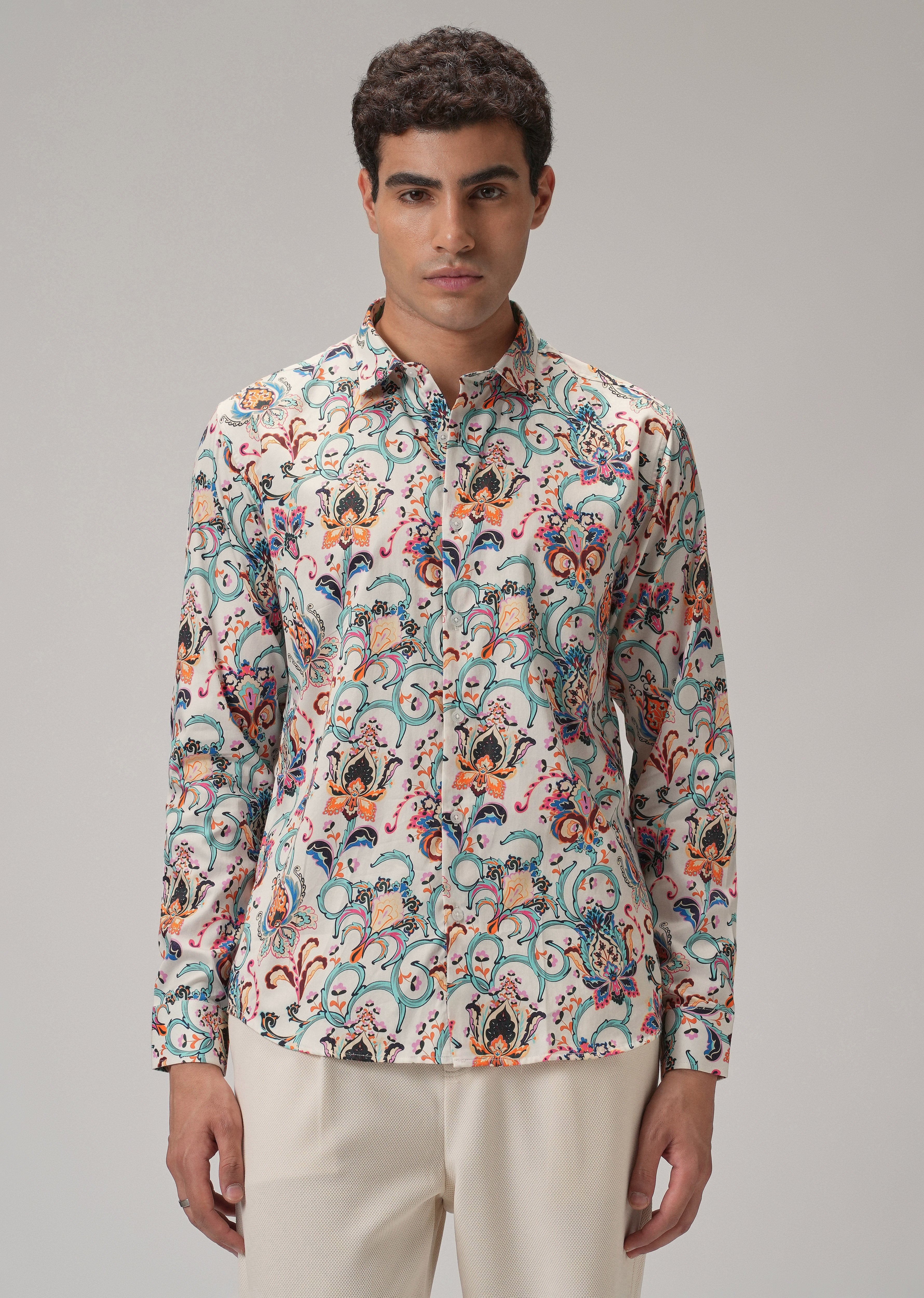 Daisy Floral Print Shirt Full-Sleeve