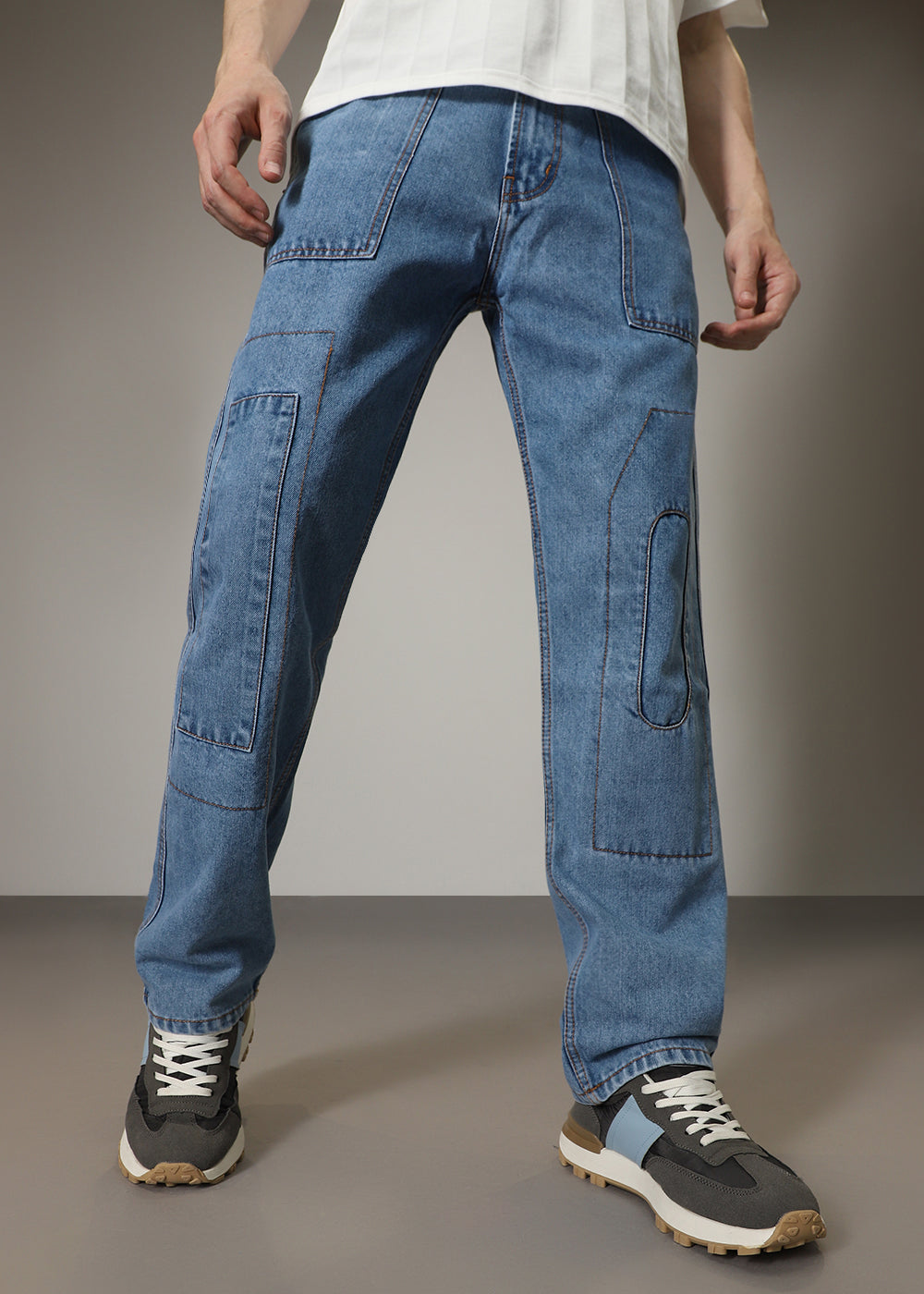 Dapper Celeste Blue Baggy fit Jeans