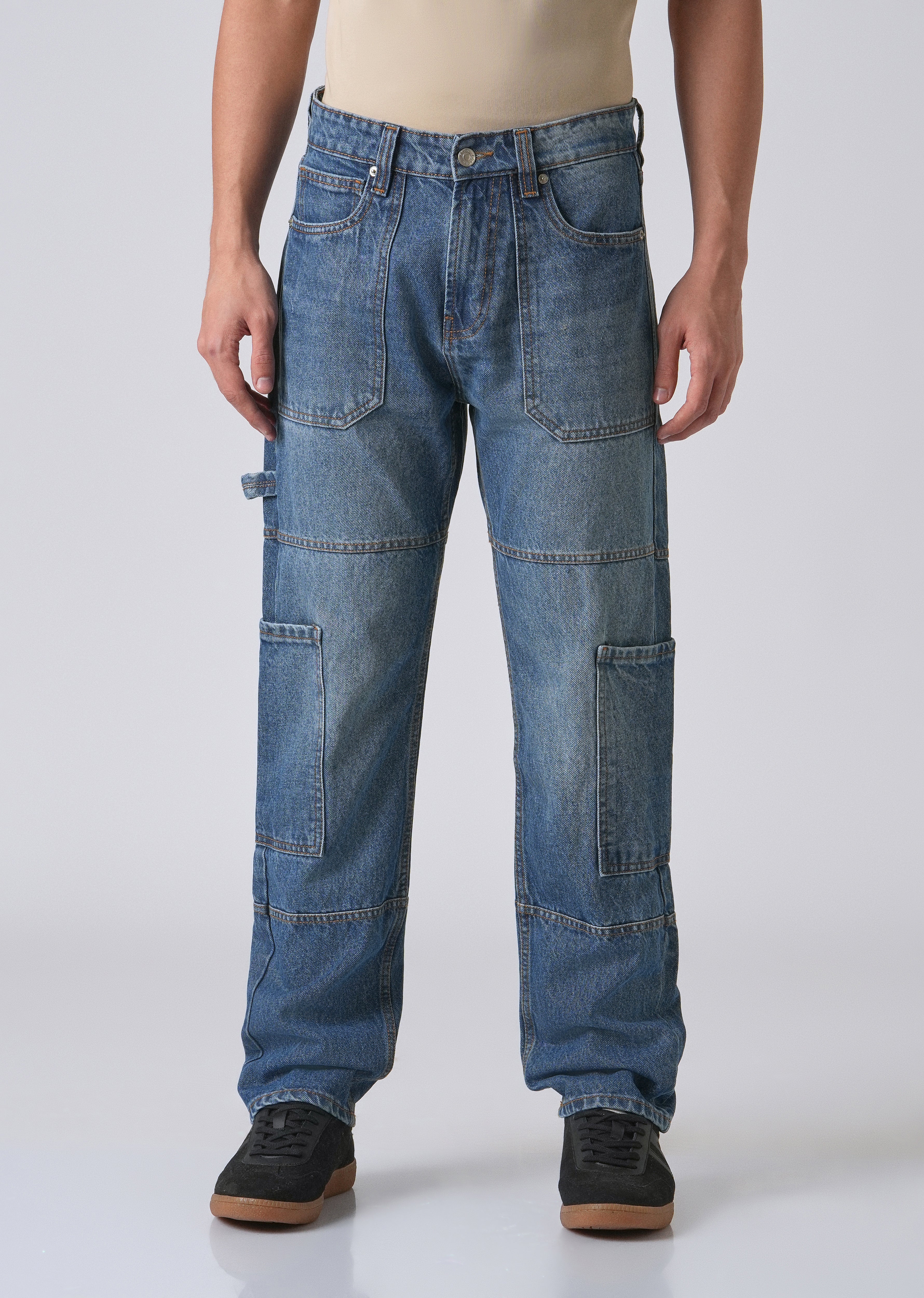 Dapper Pebble Blue Baggy fit Jeans