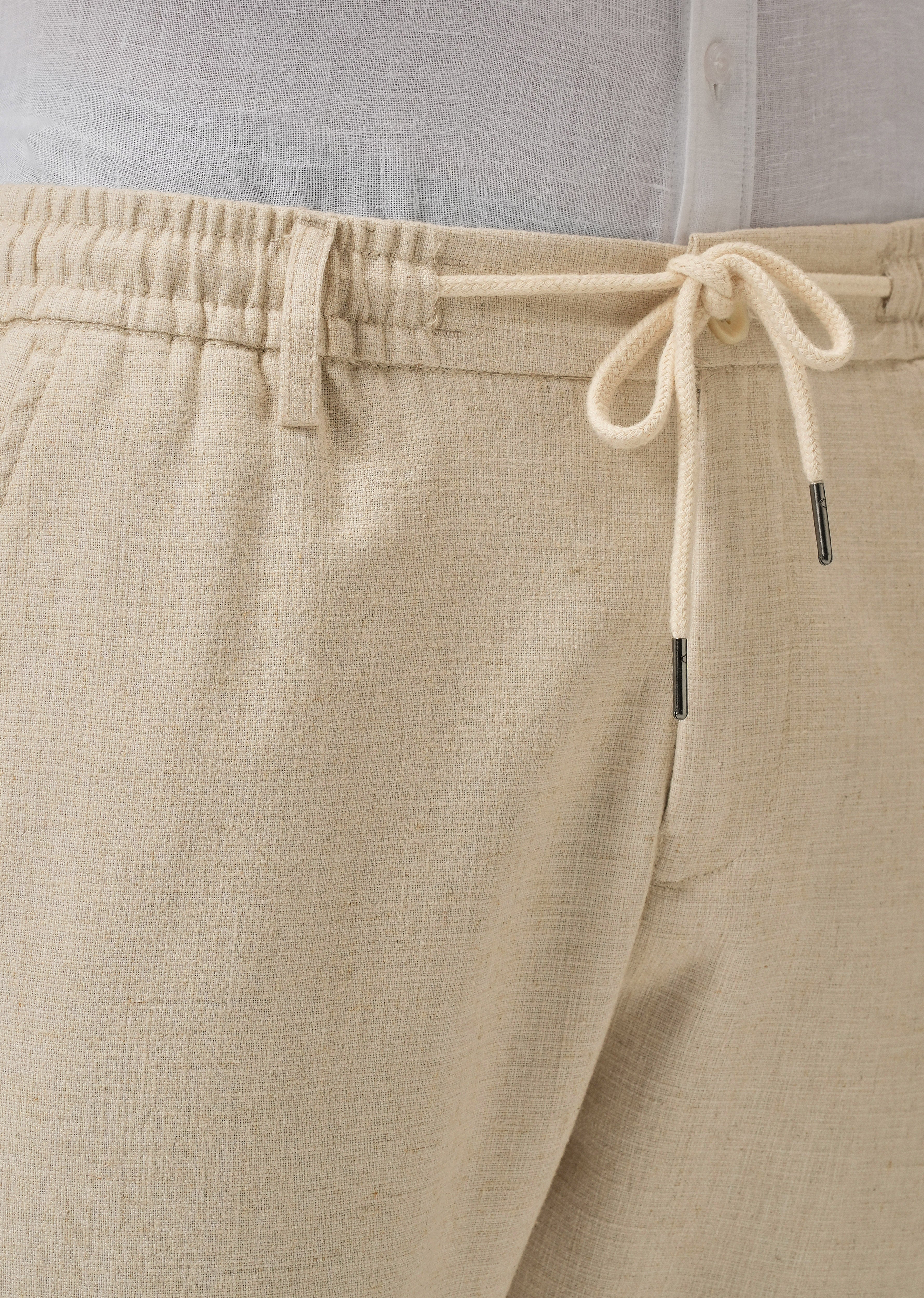 Dark Beige Blended Linen Pant