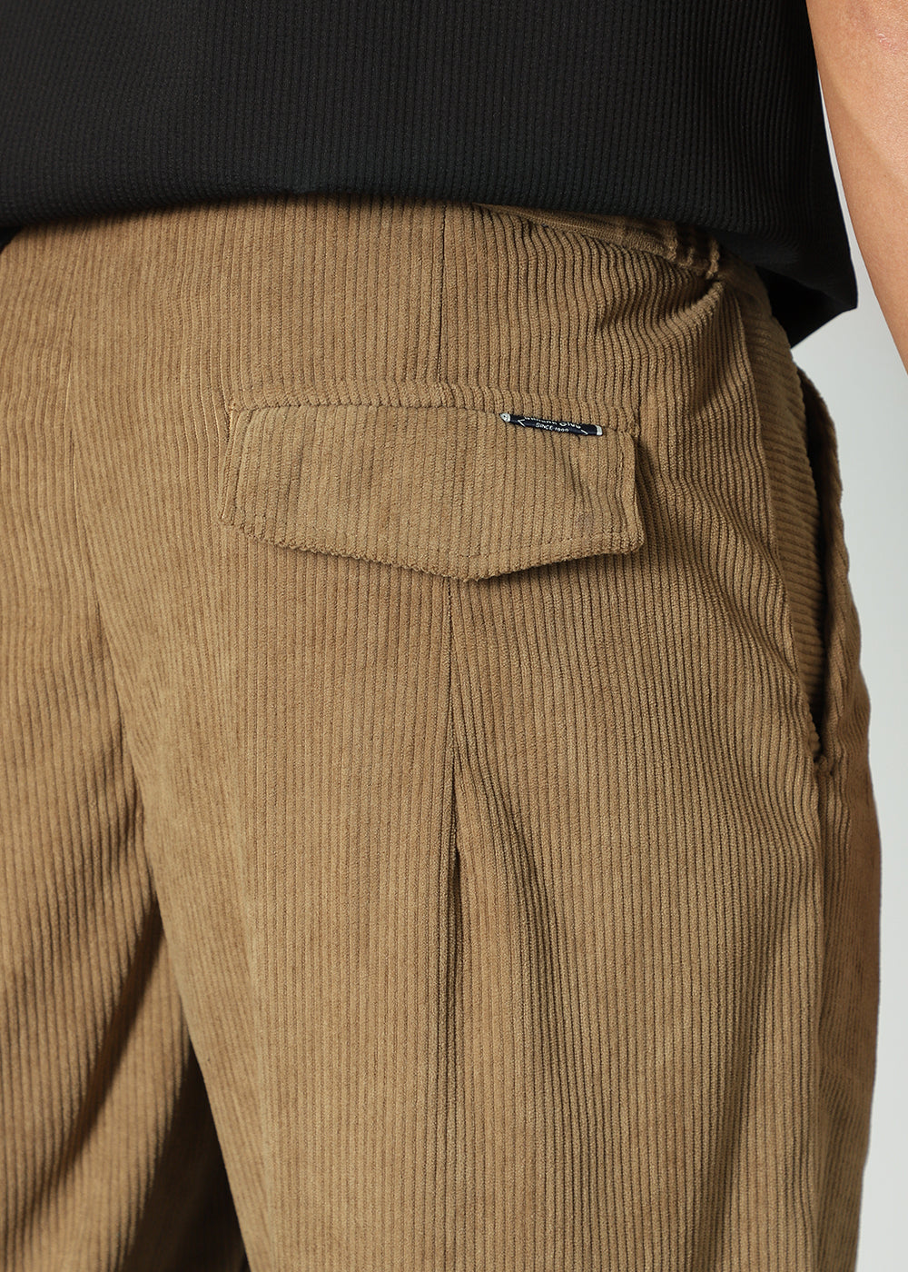 Dark Beige Drawstring Corduroy Pant