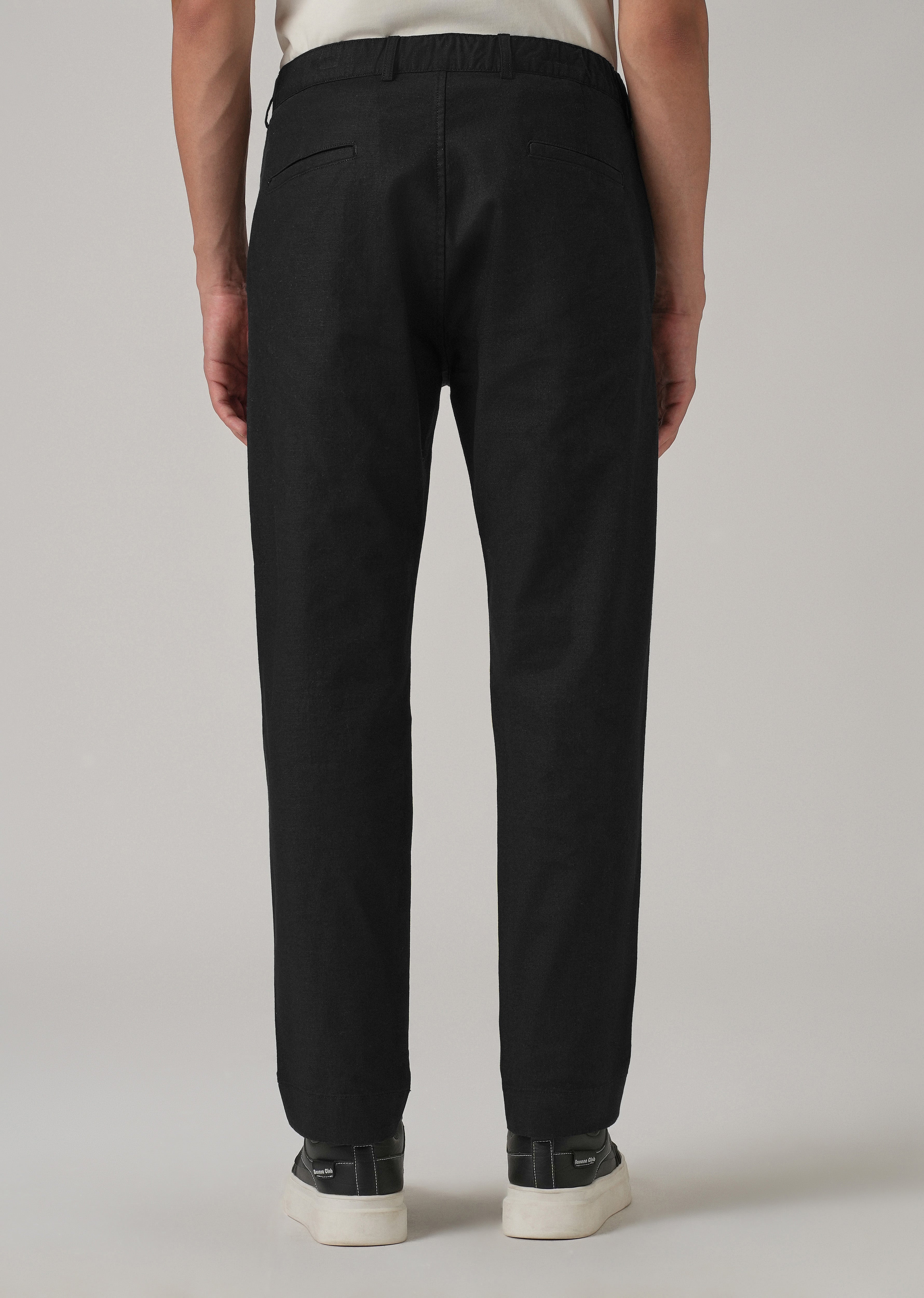 Dark Black Cotton Trouser