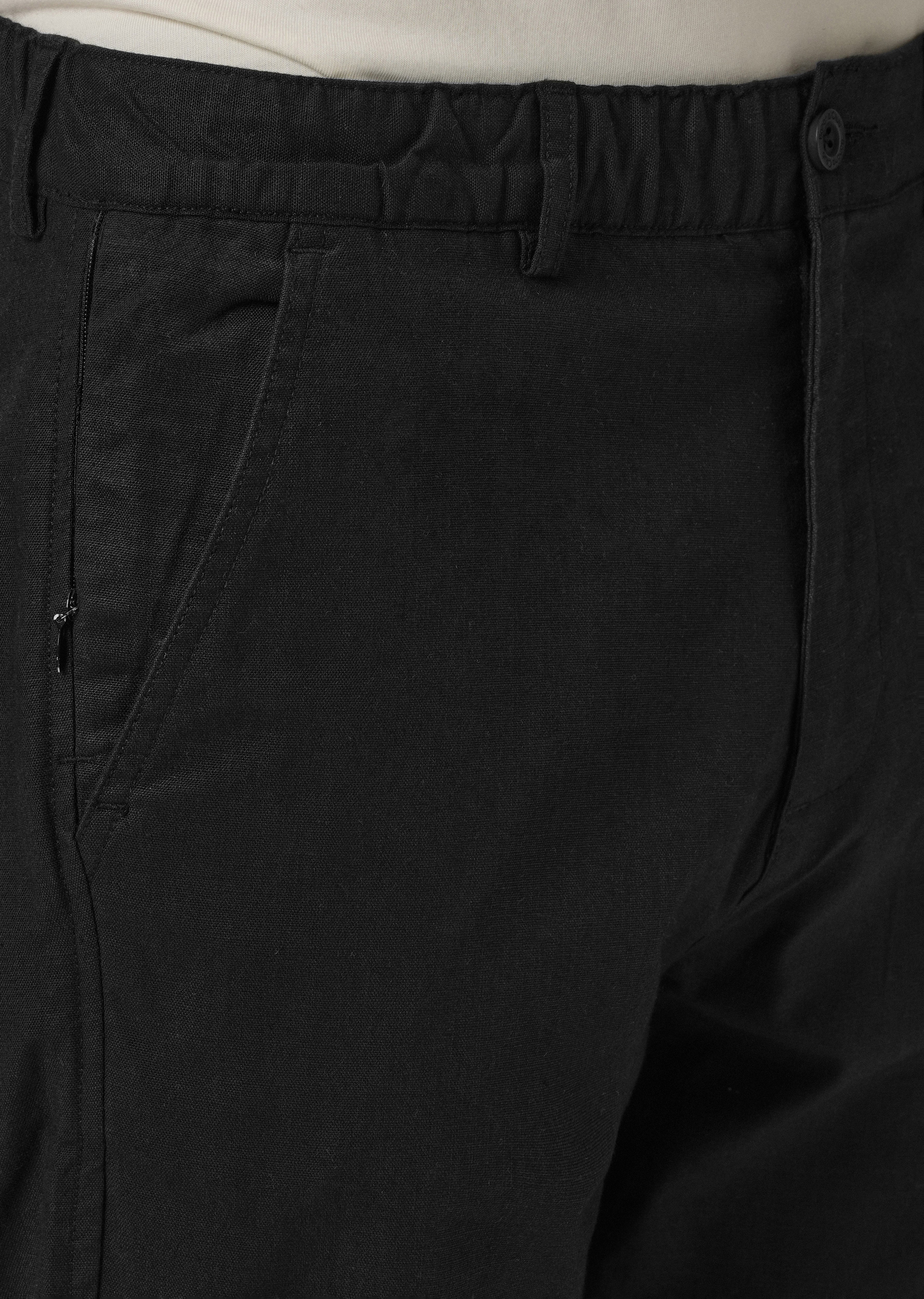 Dark Black Cotton Trouser