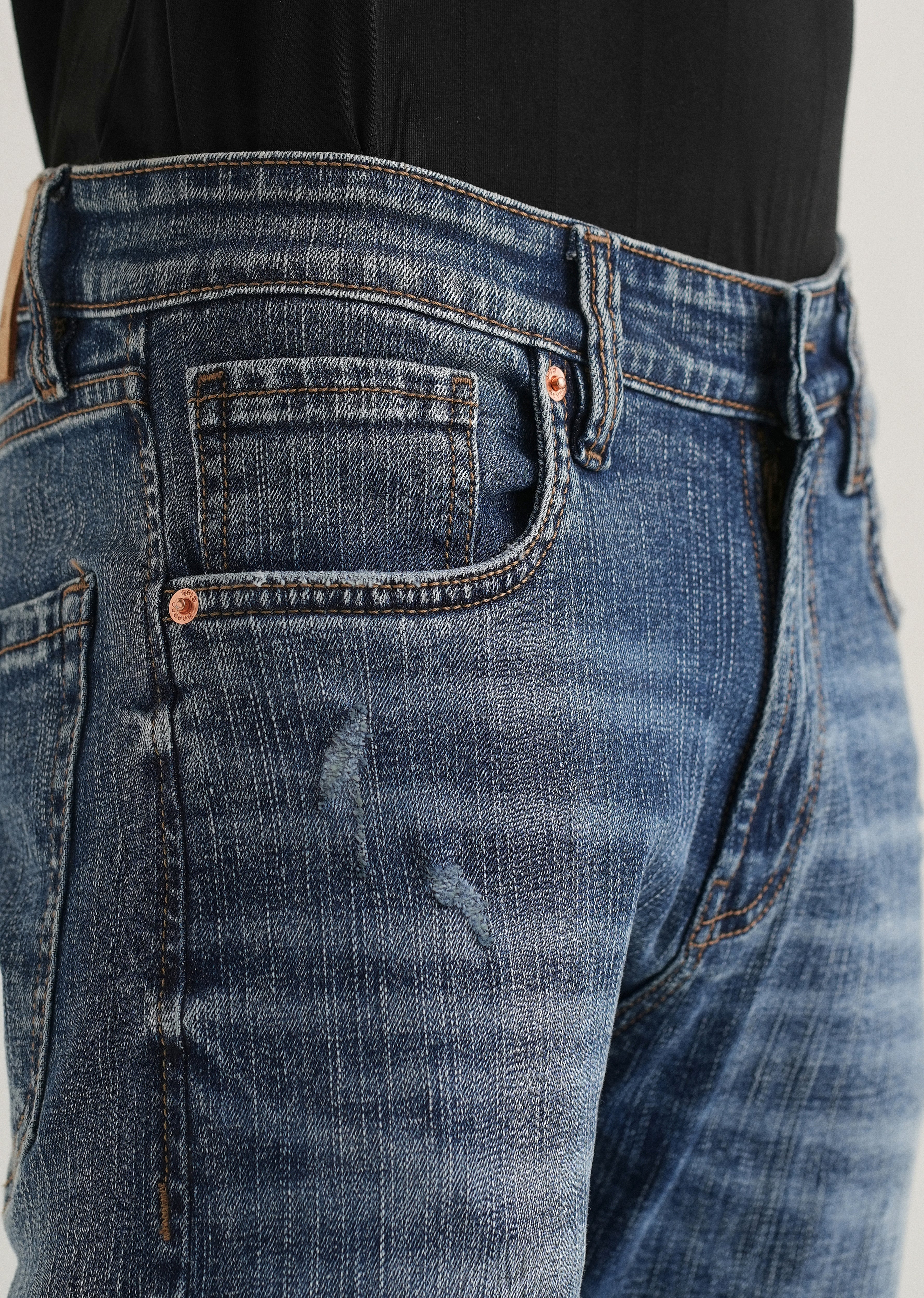 Dark Blue Ankle Slim Fit Denim