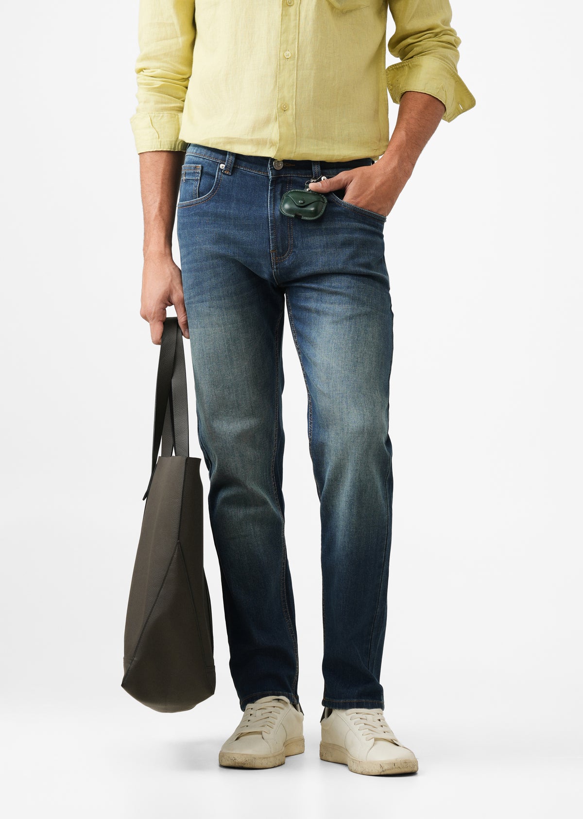 Dark Blue Faded Slim Fit Jeans