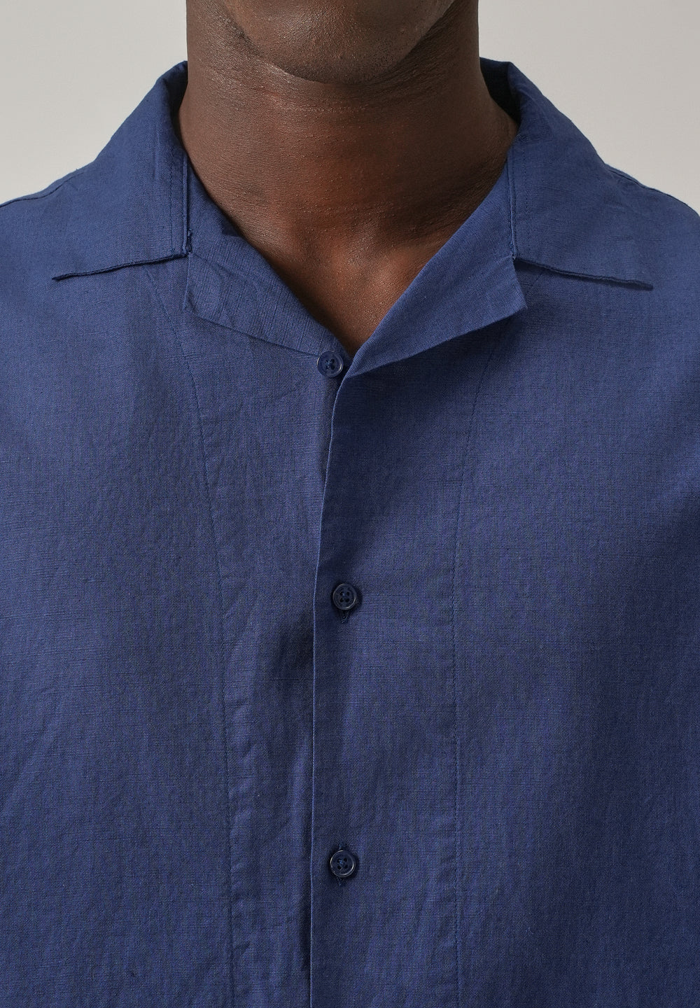 Dark Blue Cotton/Linen Shirt