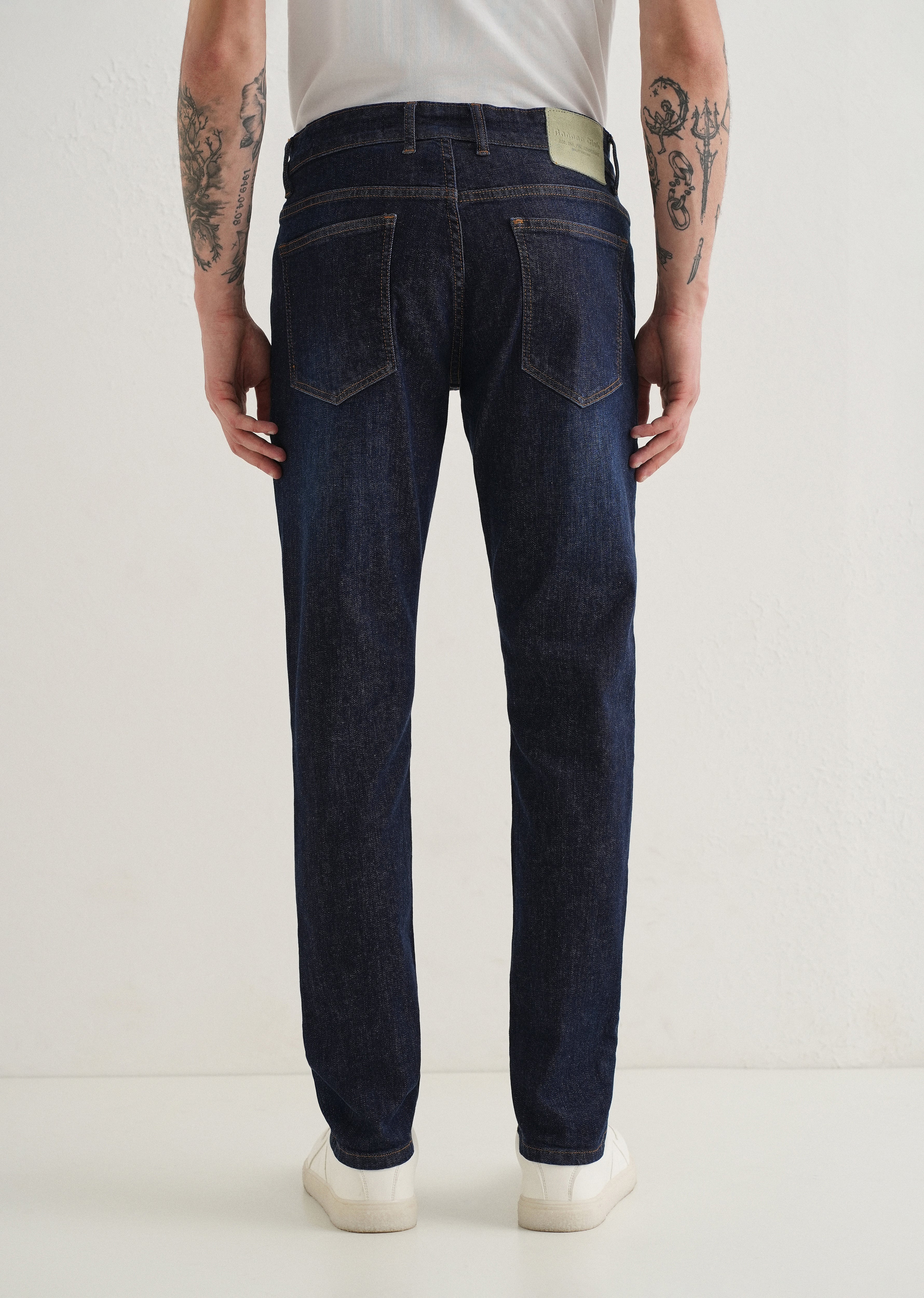 Dark Blue Slim Fit Ankle Length Jeans