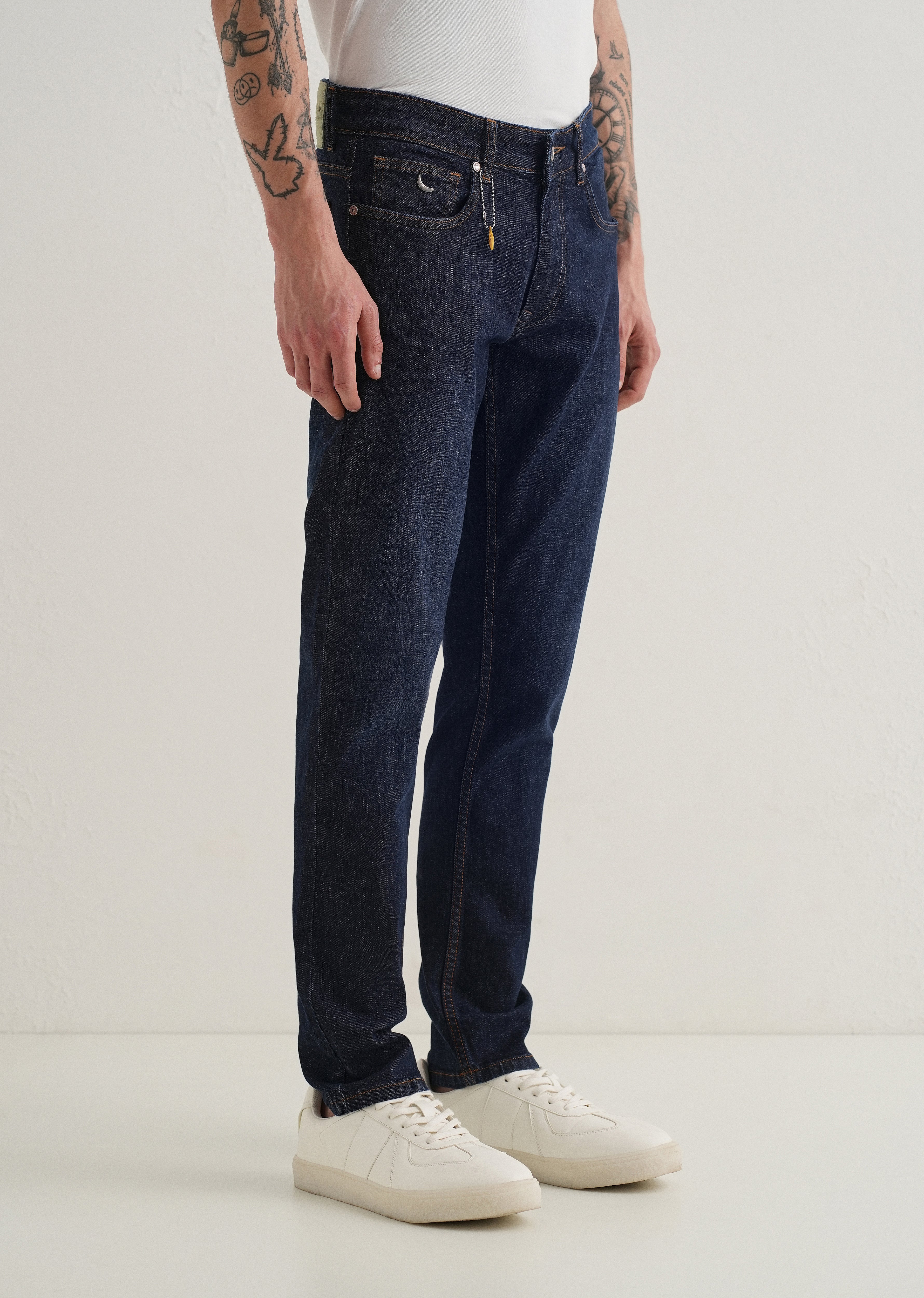 Dark Blue Slim Fit Ankle Length Jeans