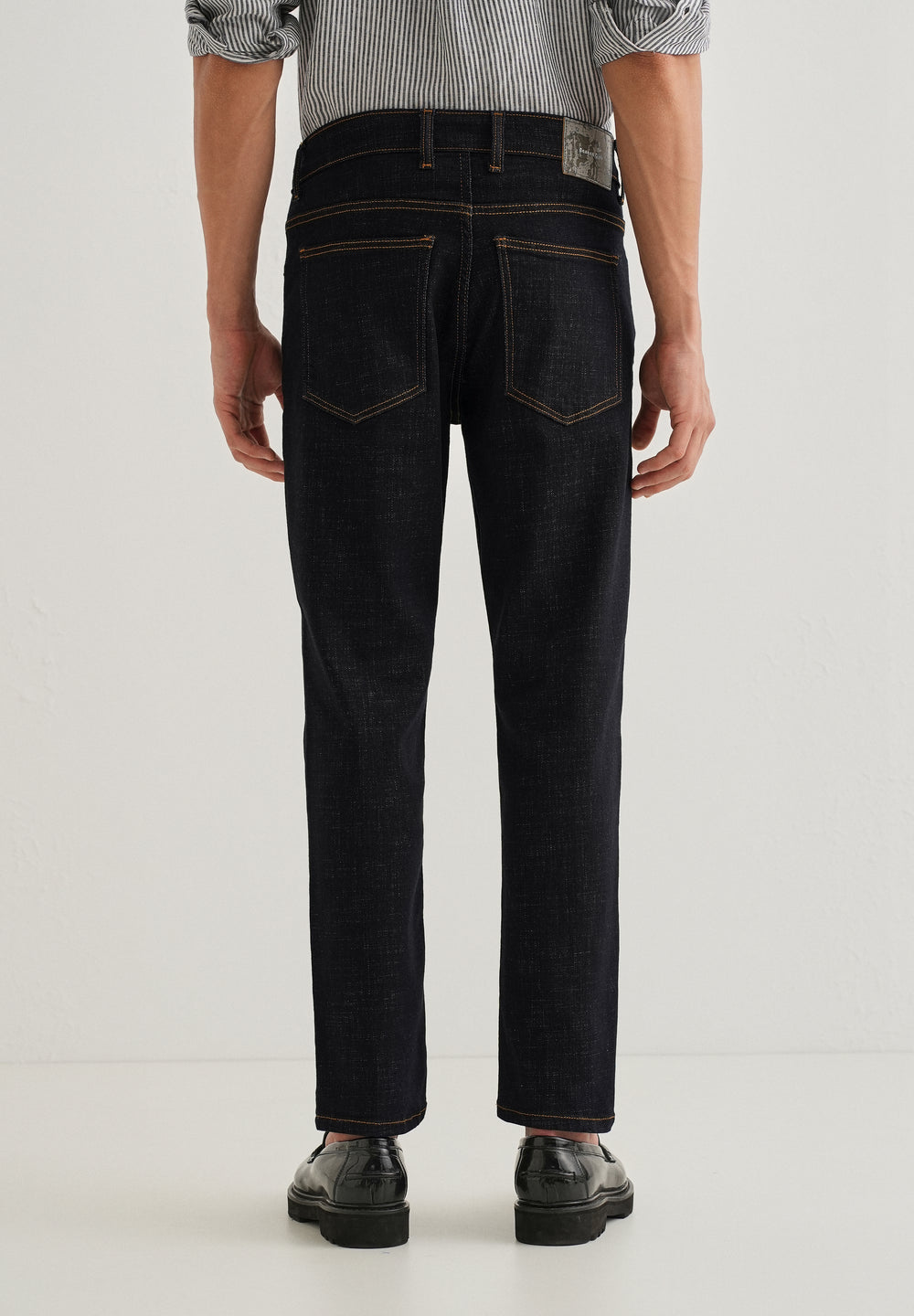 Dark Blue Carrot Fit Jeans