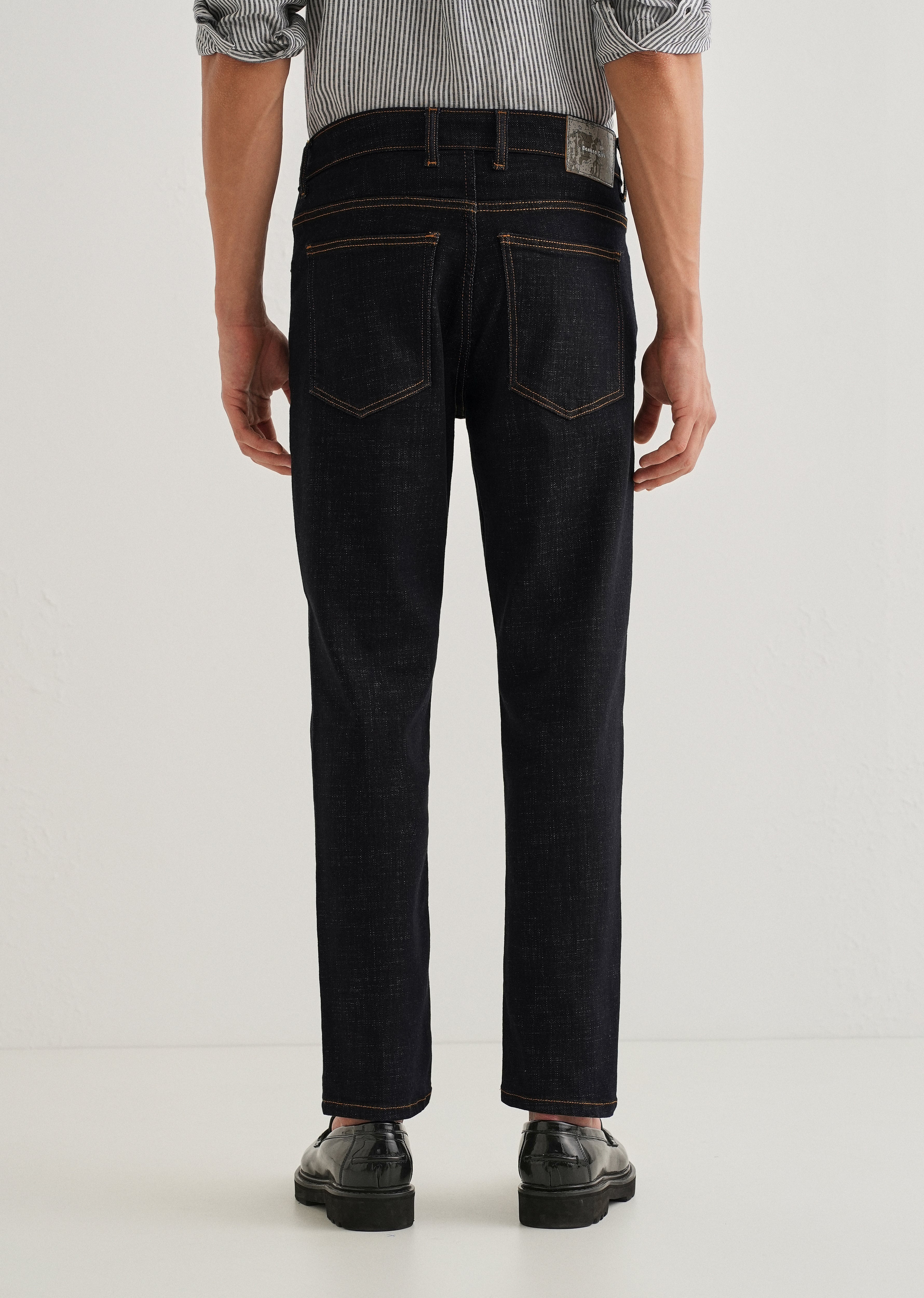 Dark Blue Carrot Fit Jeans