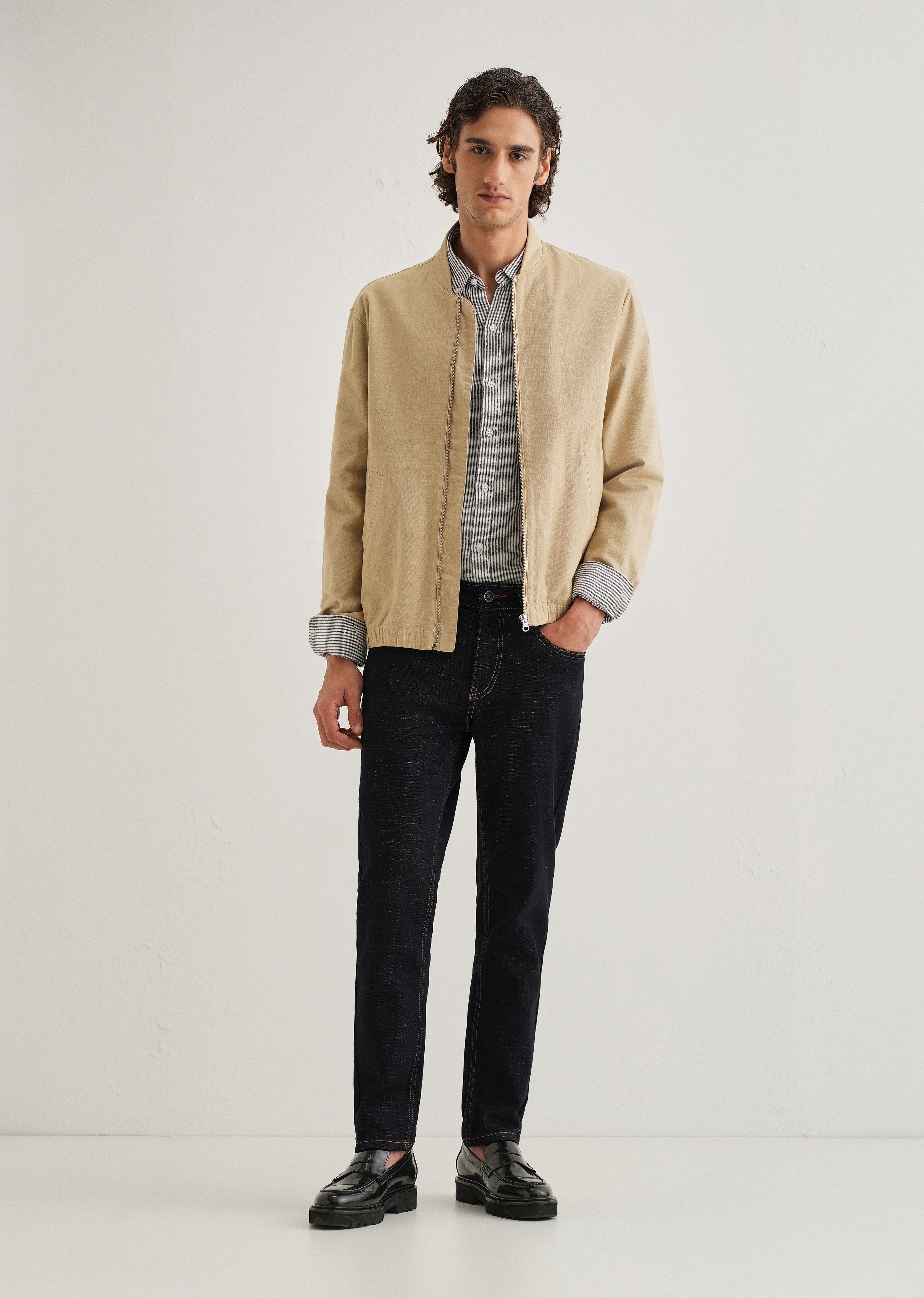 Dark Blue Carrot Fit Jeans