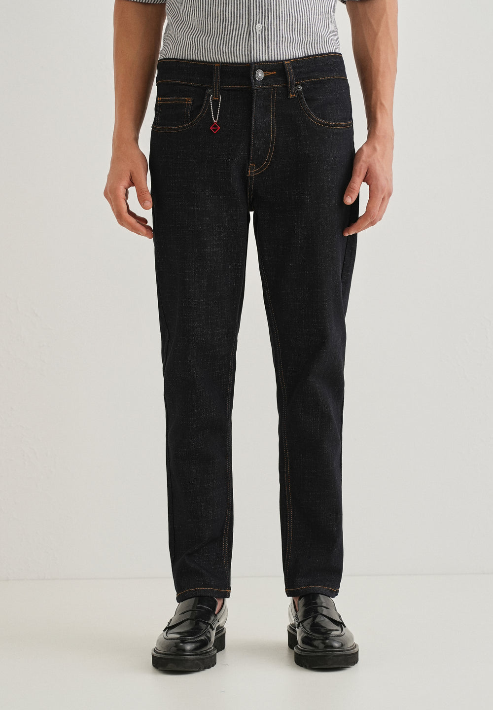 Dark Blue Carrot Fit Jeans
