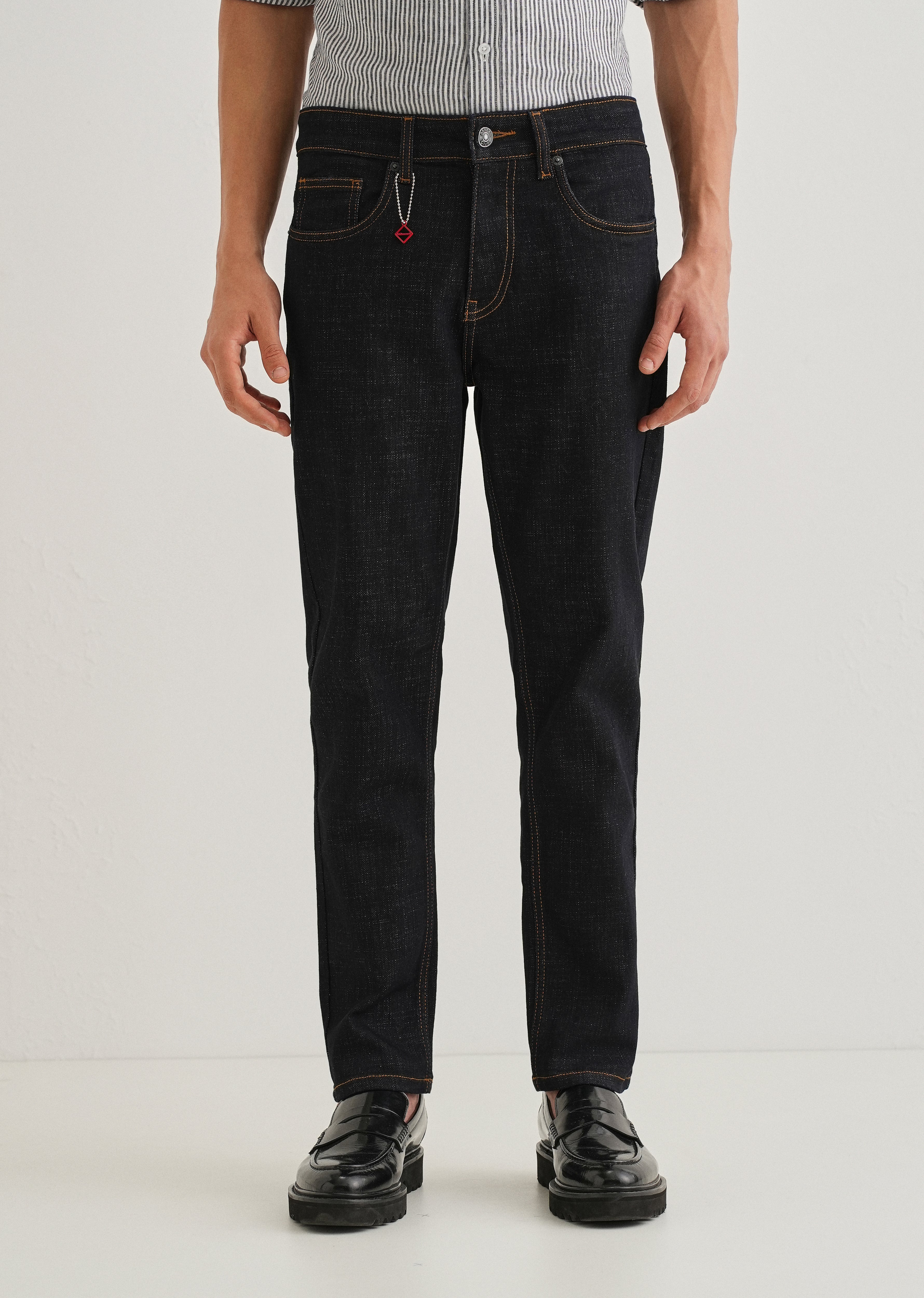 Dark Blue Carrot Fit Jeans