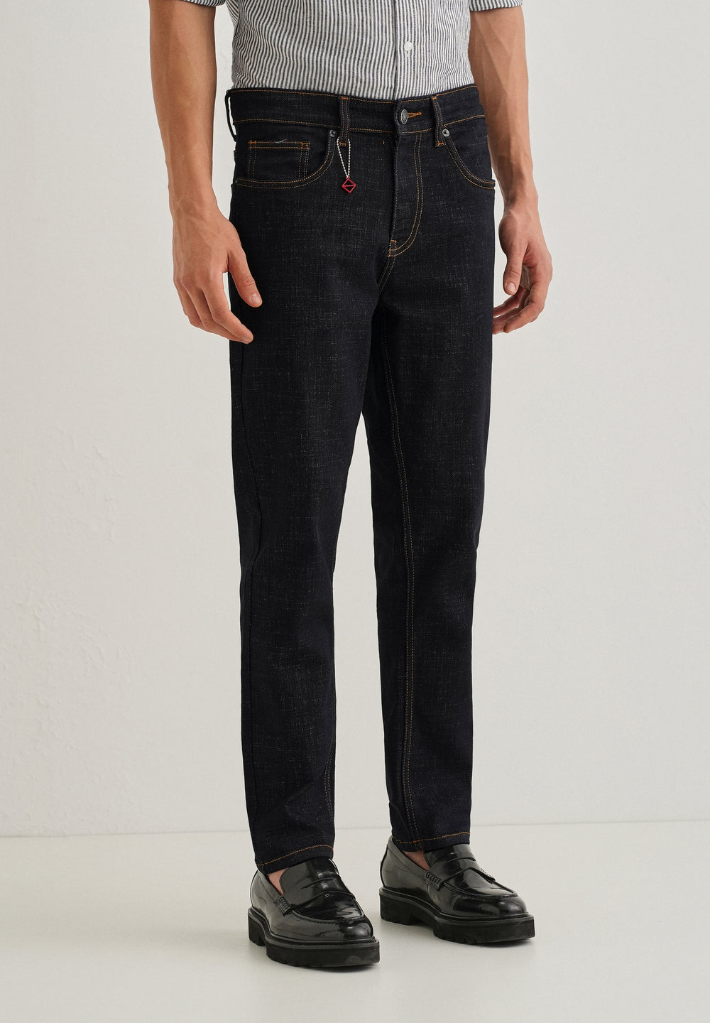 Dark Blue Carrot Fit Jeans