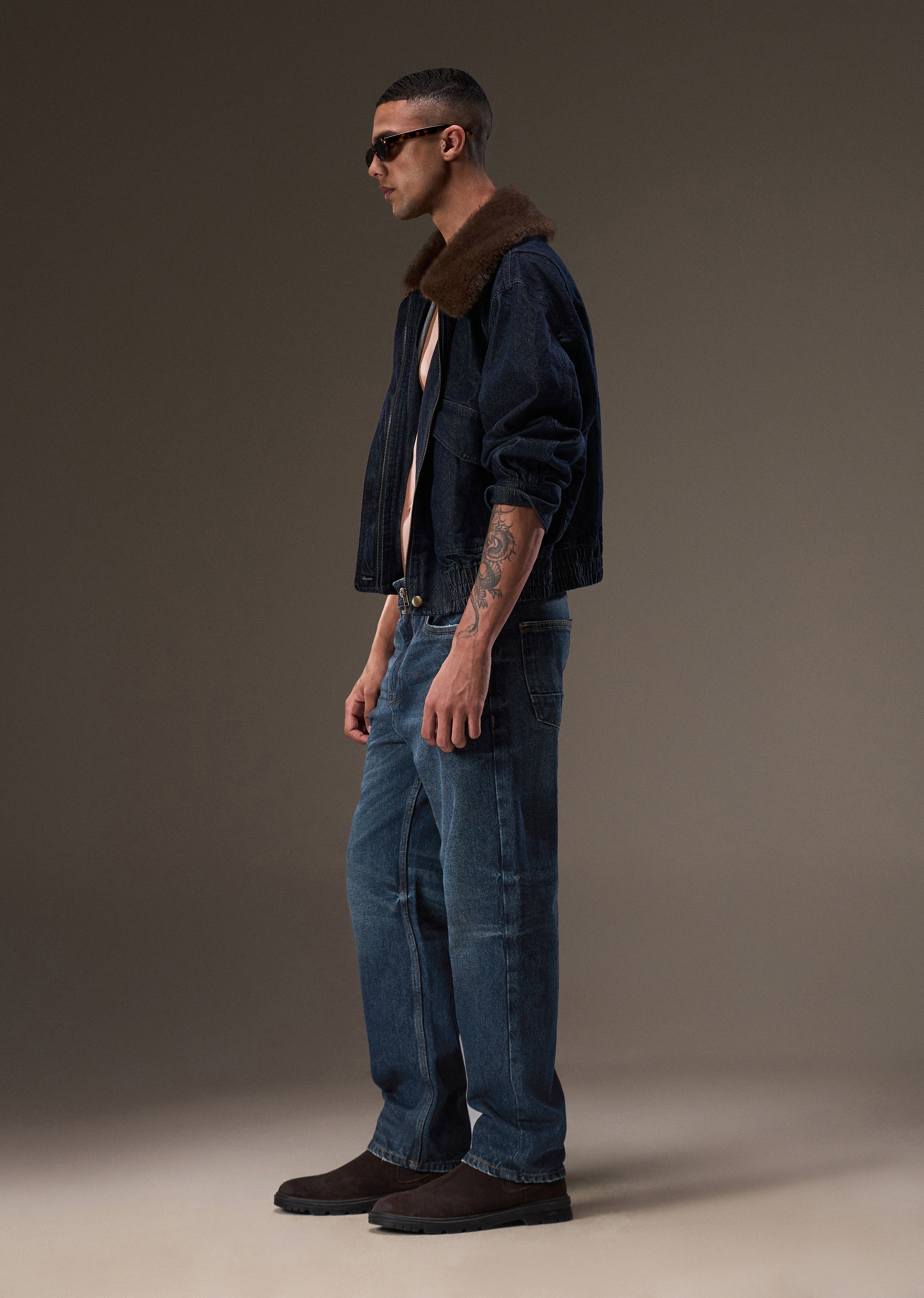 Dark Blue Slim Straight Jeans