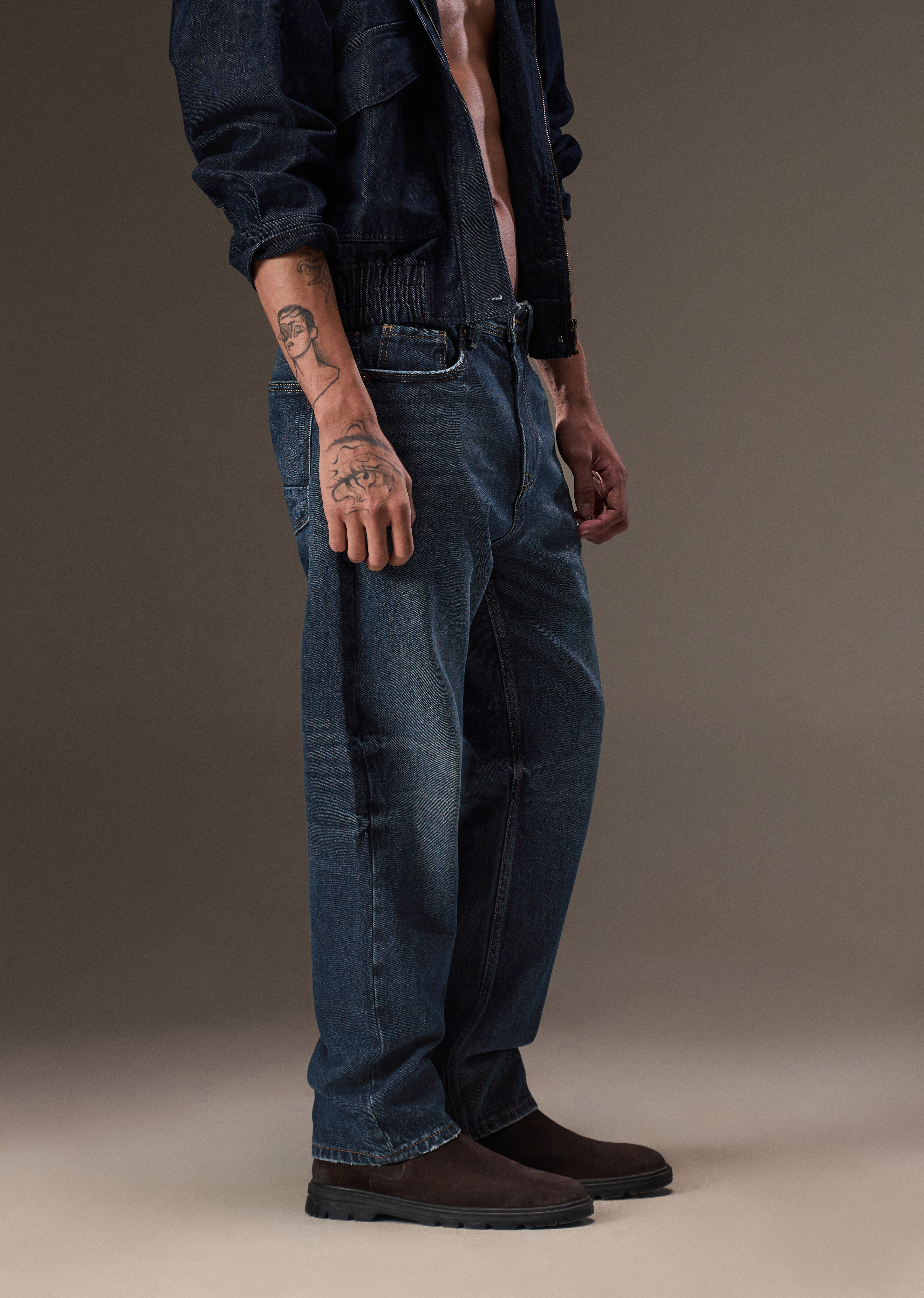Dark Blue Slim Straight Jeans