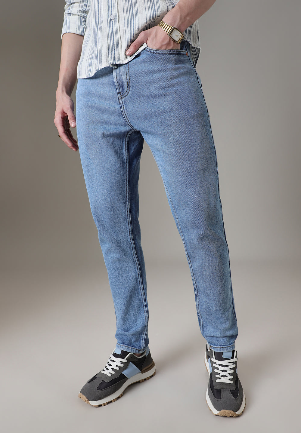 Dark Blue Straight Fit Denim