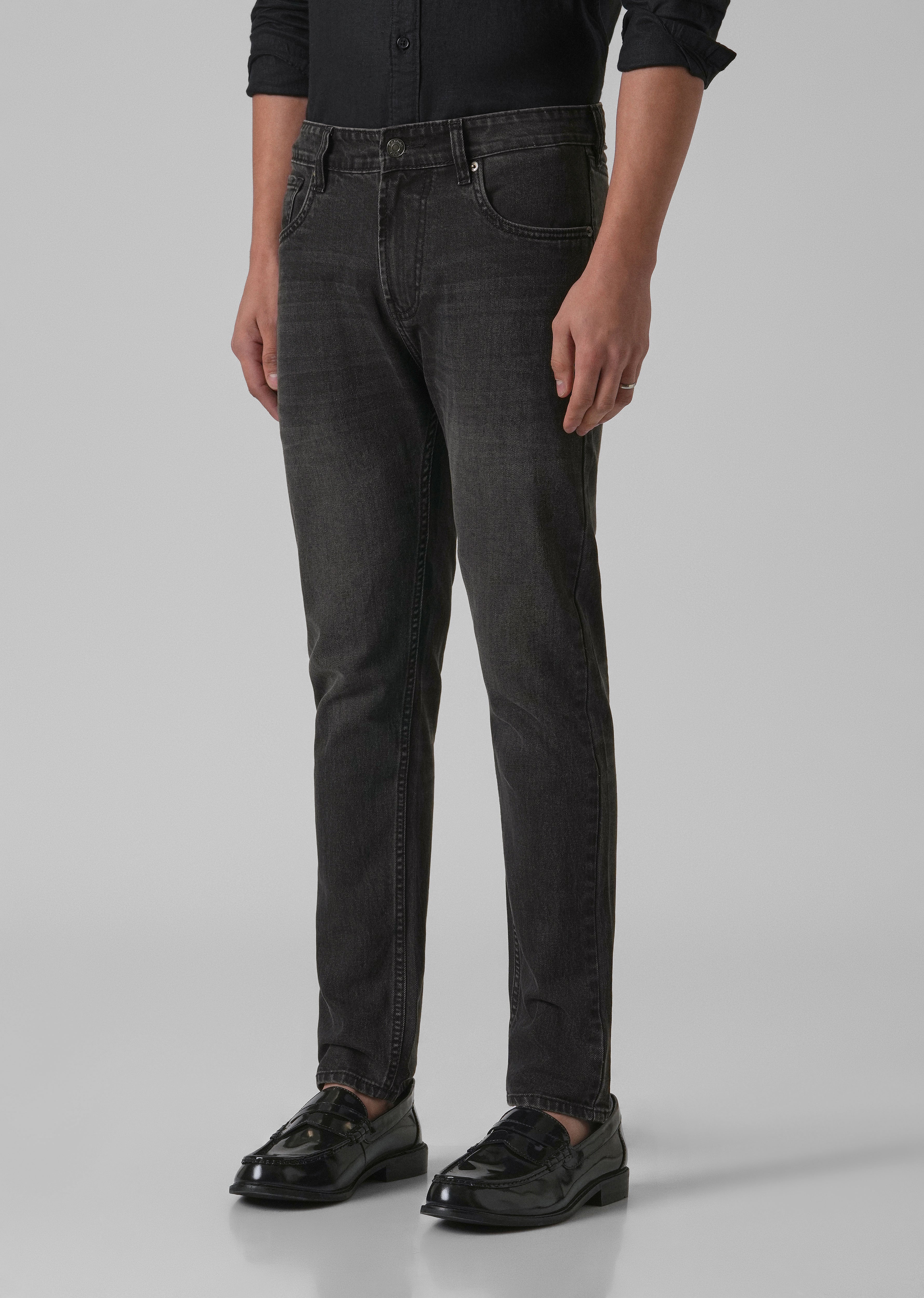 Dark Charcoal Grey Slim Fit Jeans