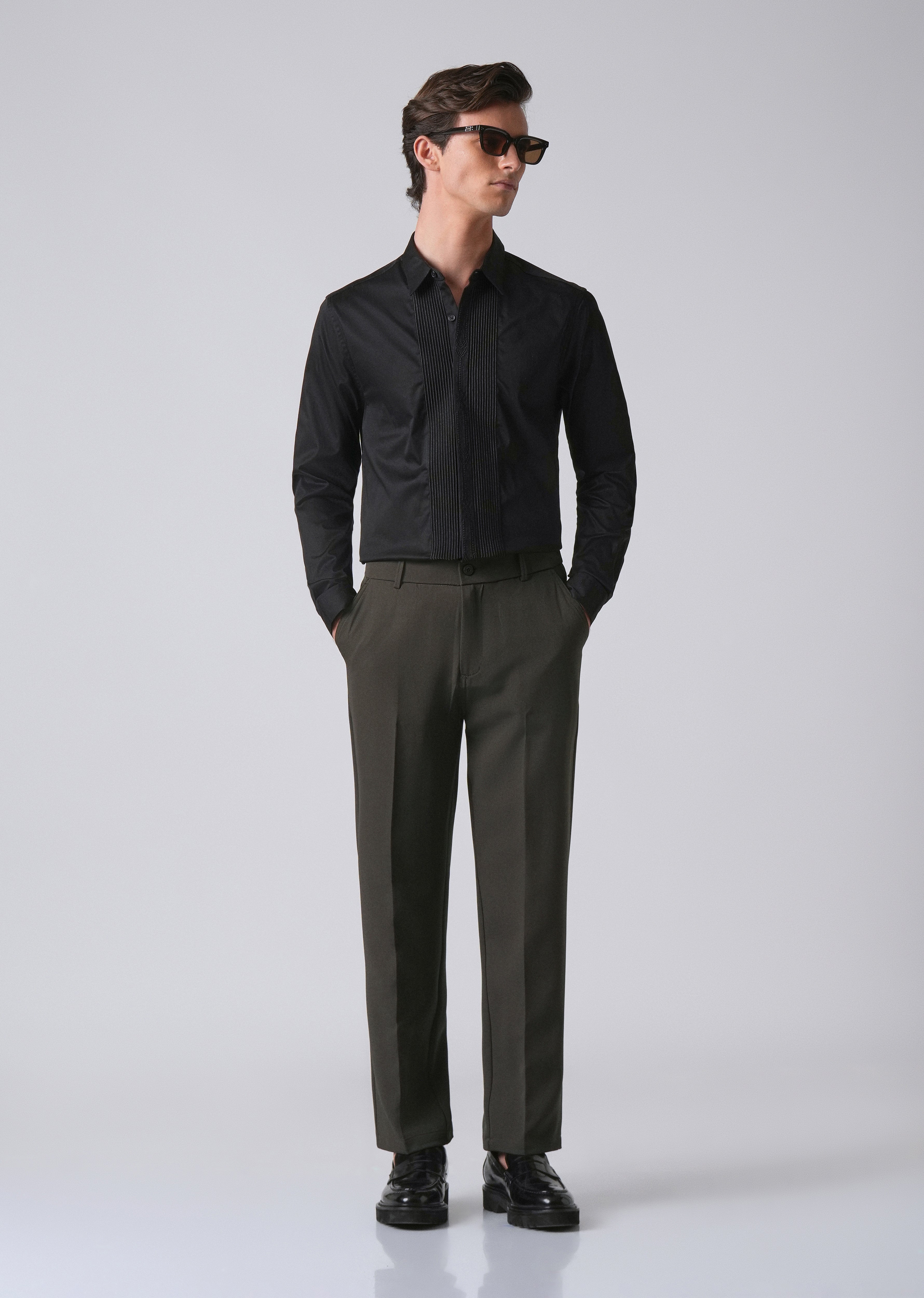Dark Green Relaxed Fit Trousers