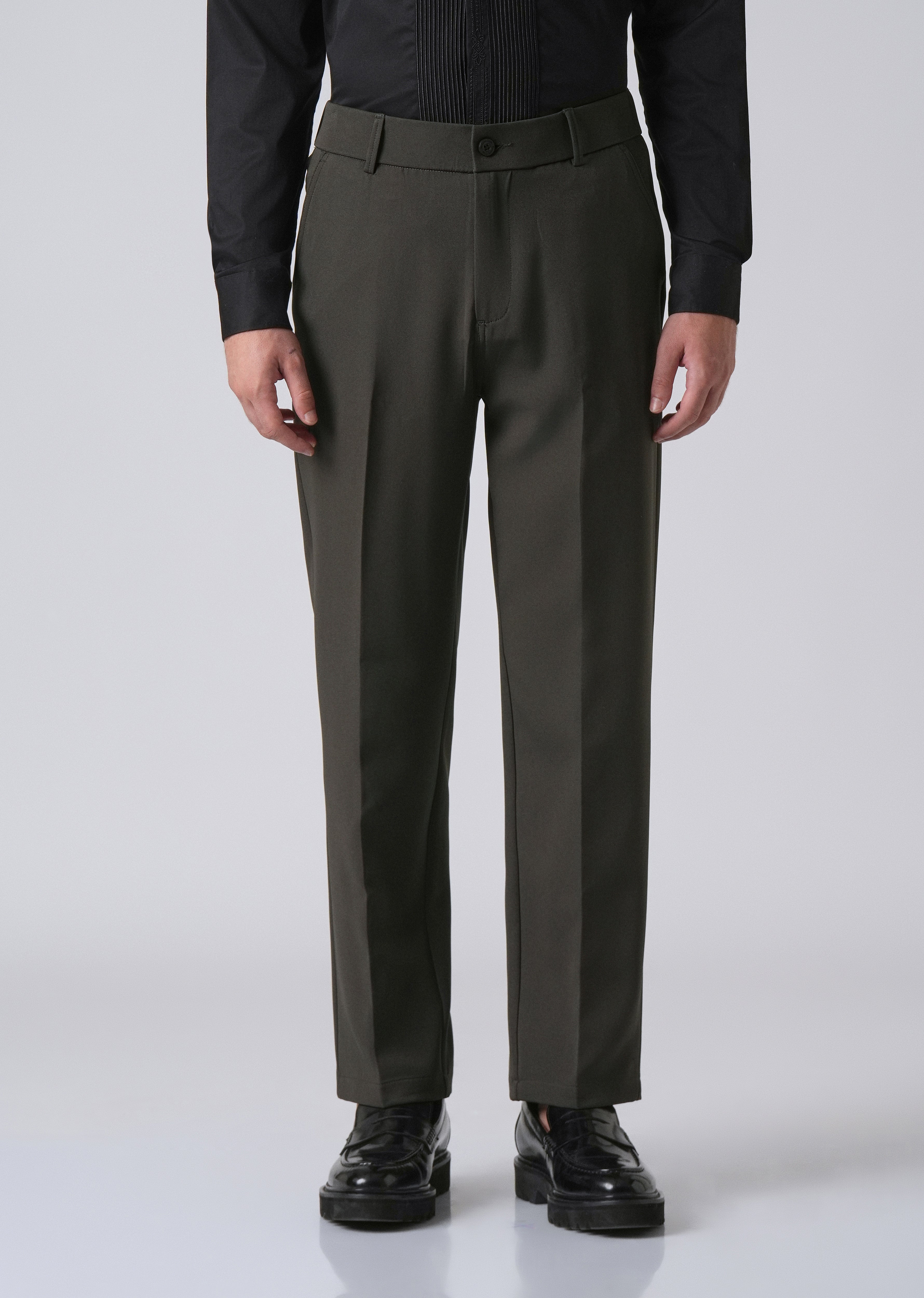 Dark Green Relaxed Fit Trousers