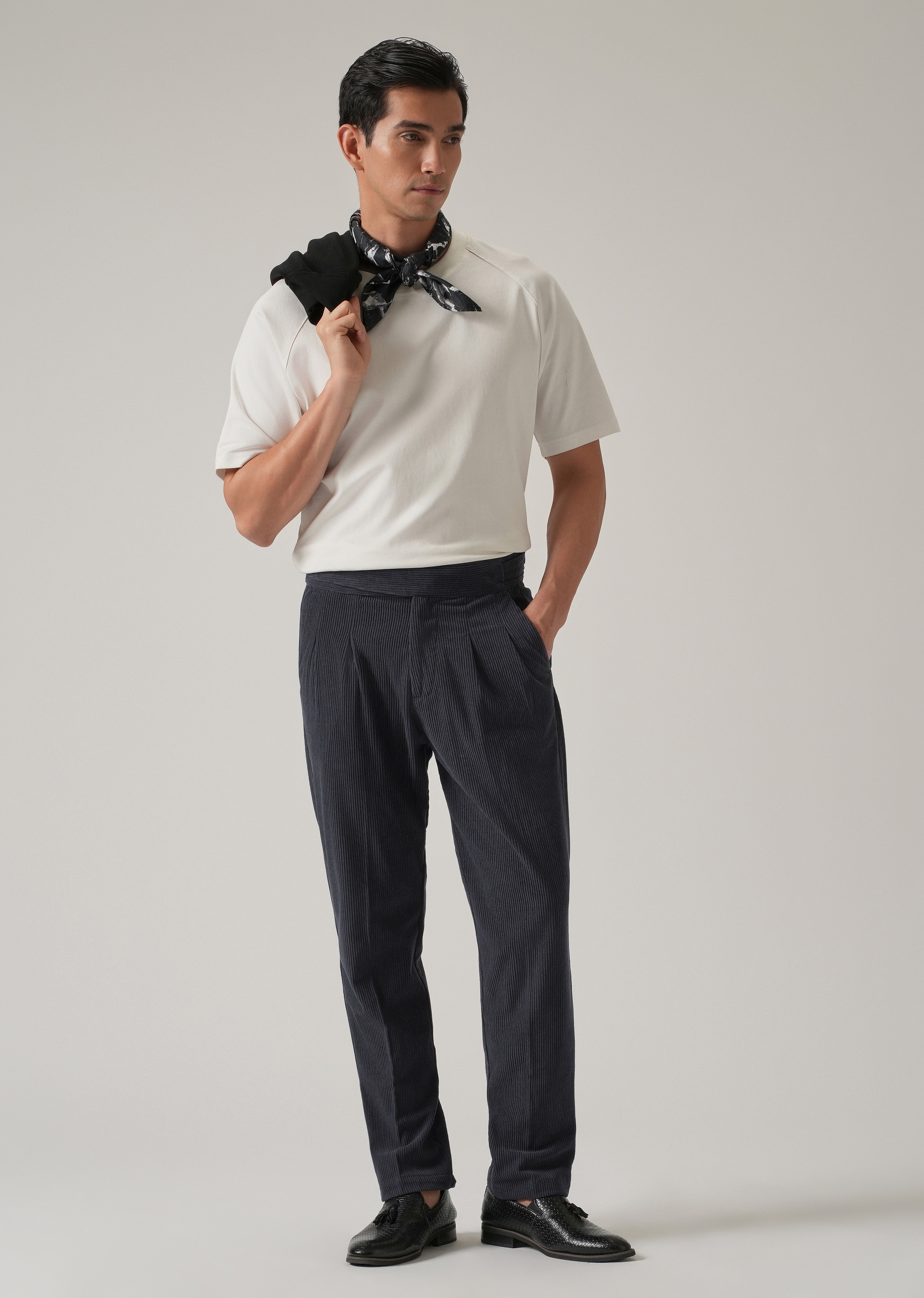 Dark Grey Corduroy Gurkha Pants