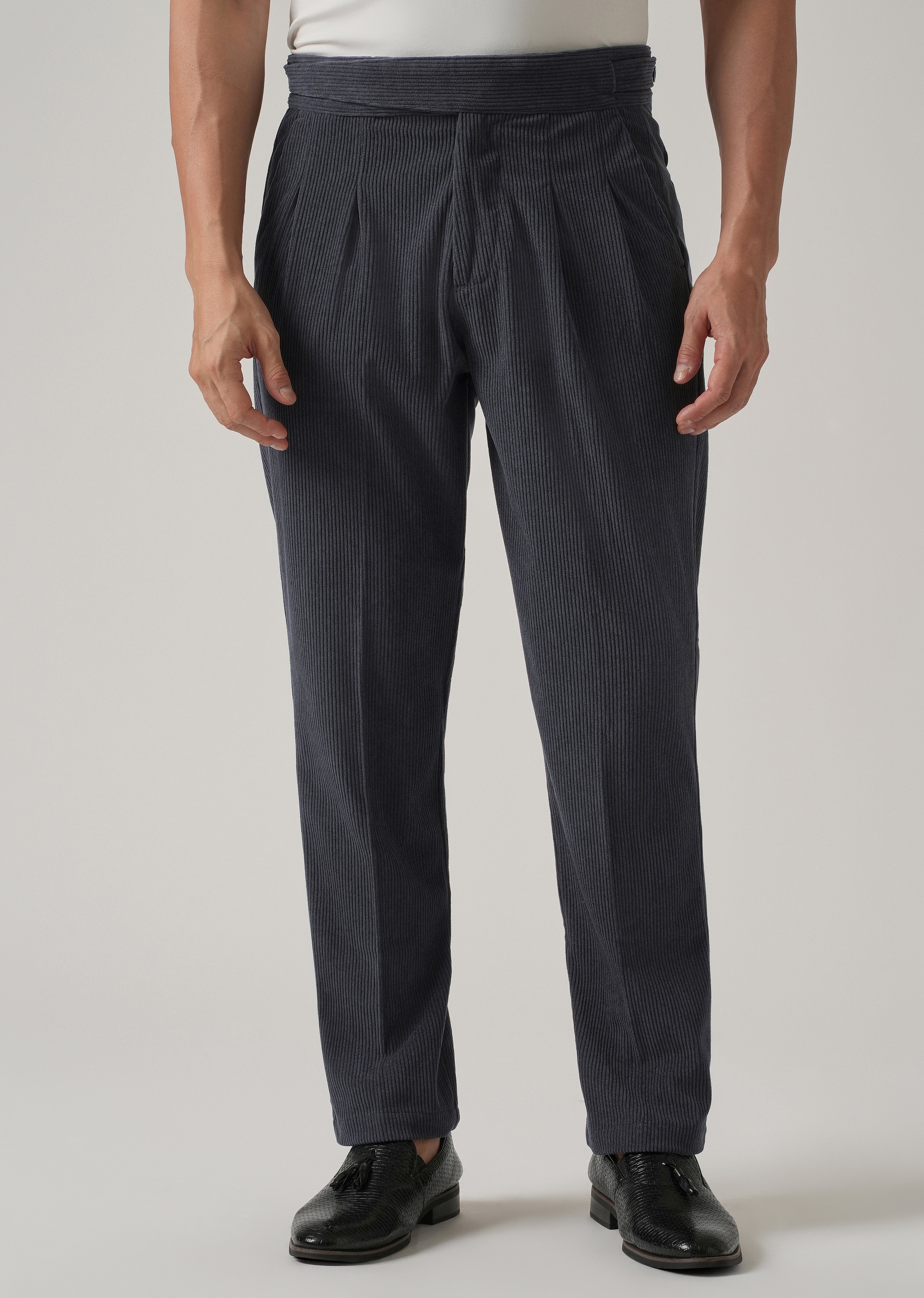 Dark Grey Corduroy Gurkha Pants