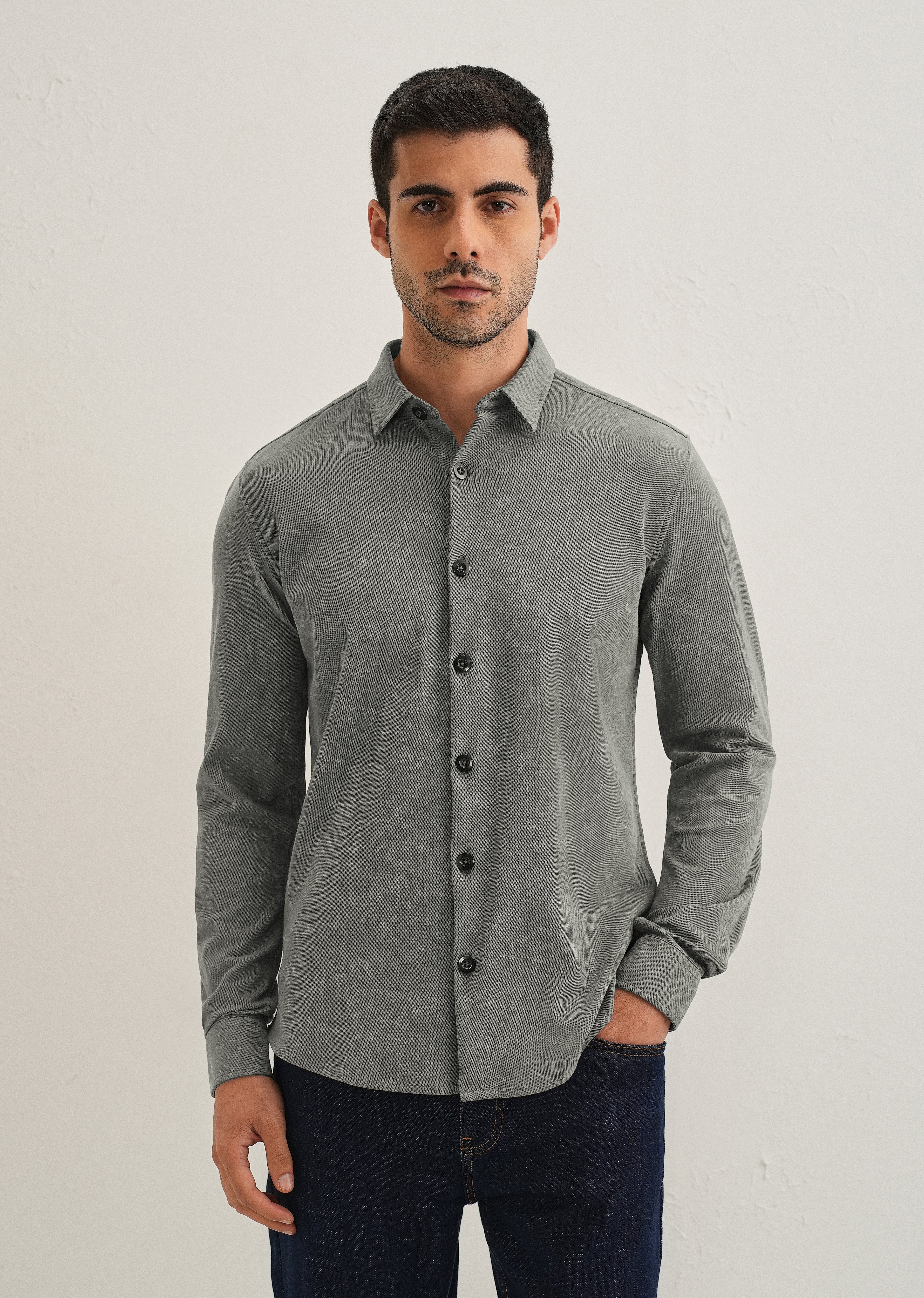 Dark Grey Knitted Shirt
