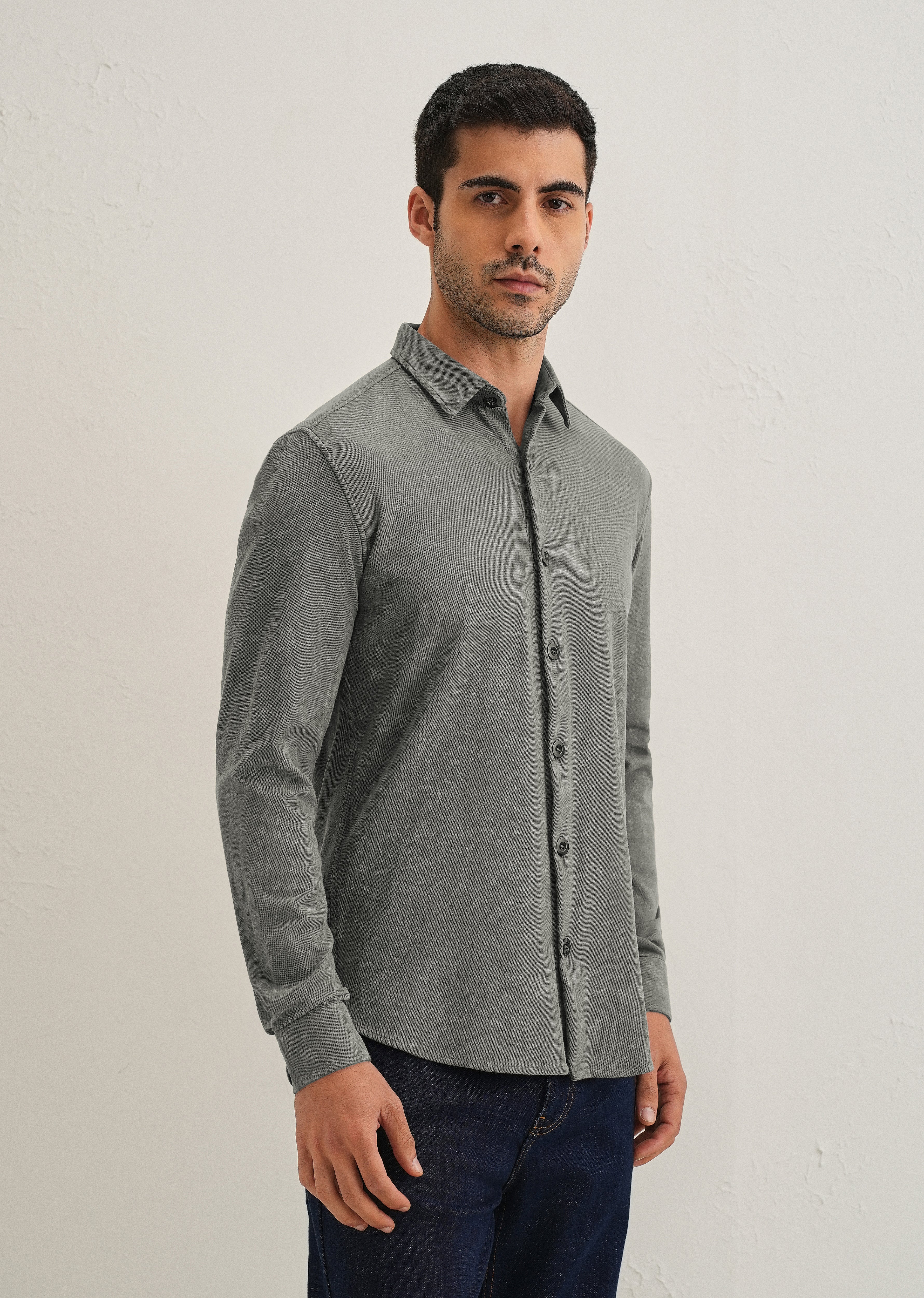 Dark Grey Knitted Shirt