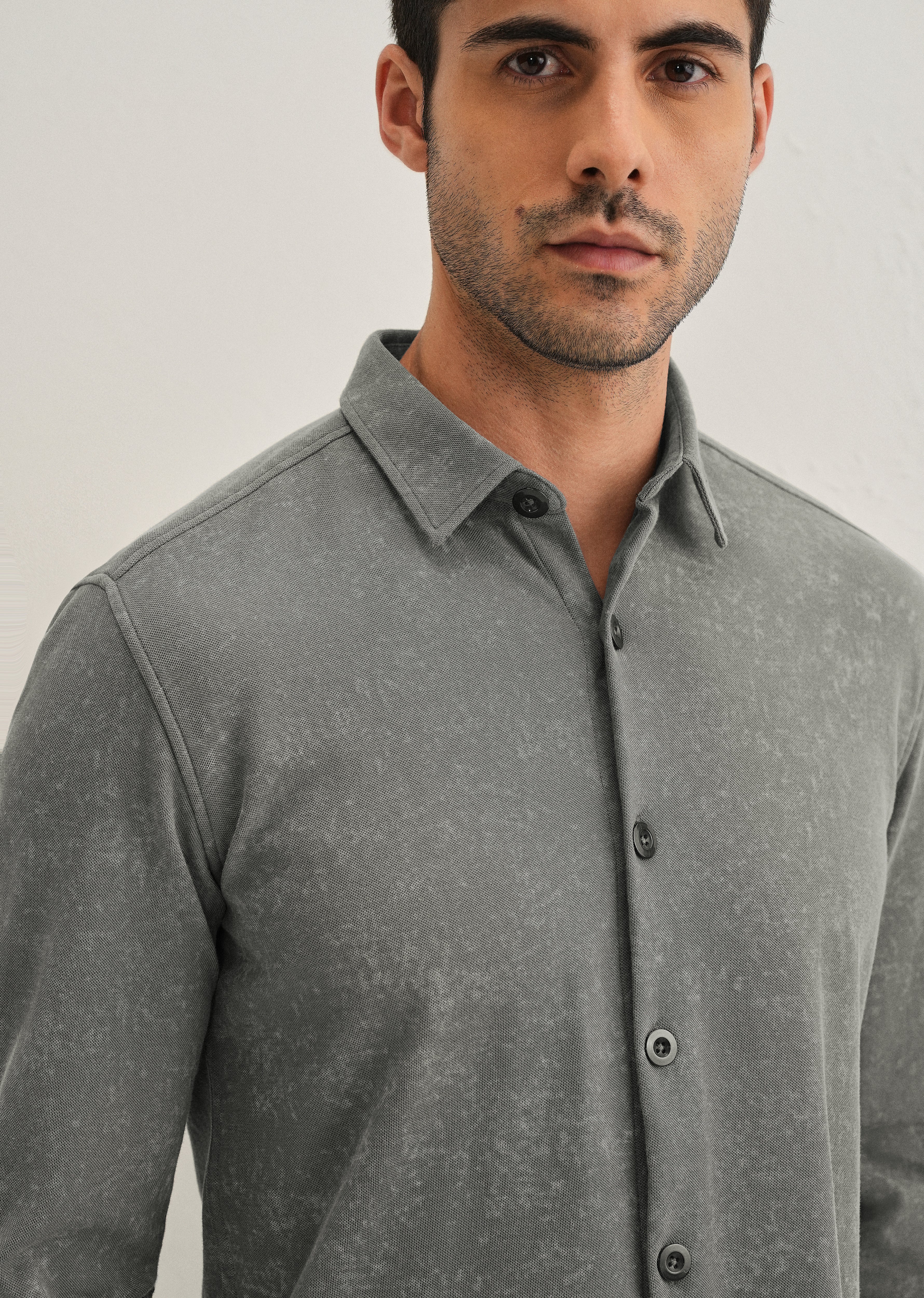 Dark Grey Knitted Shirt