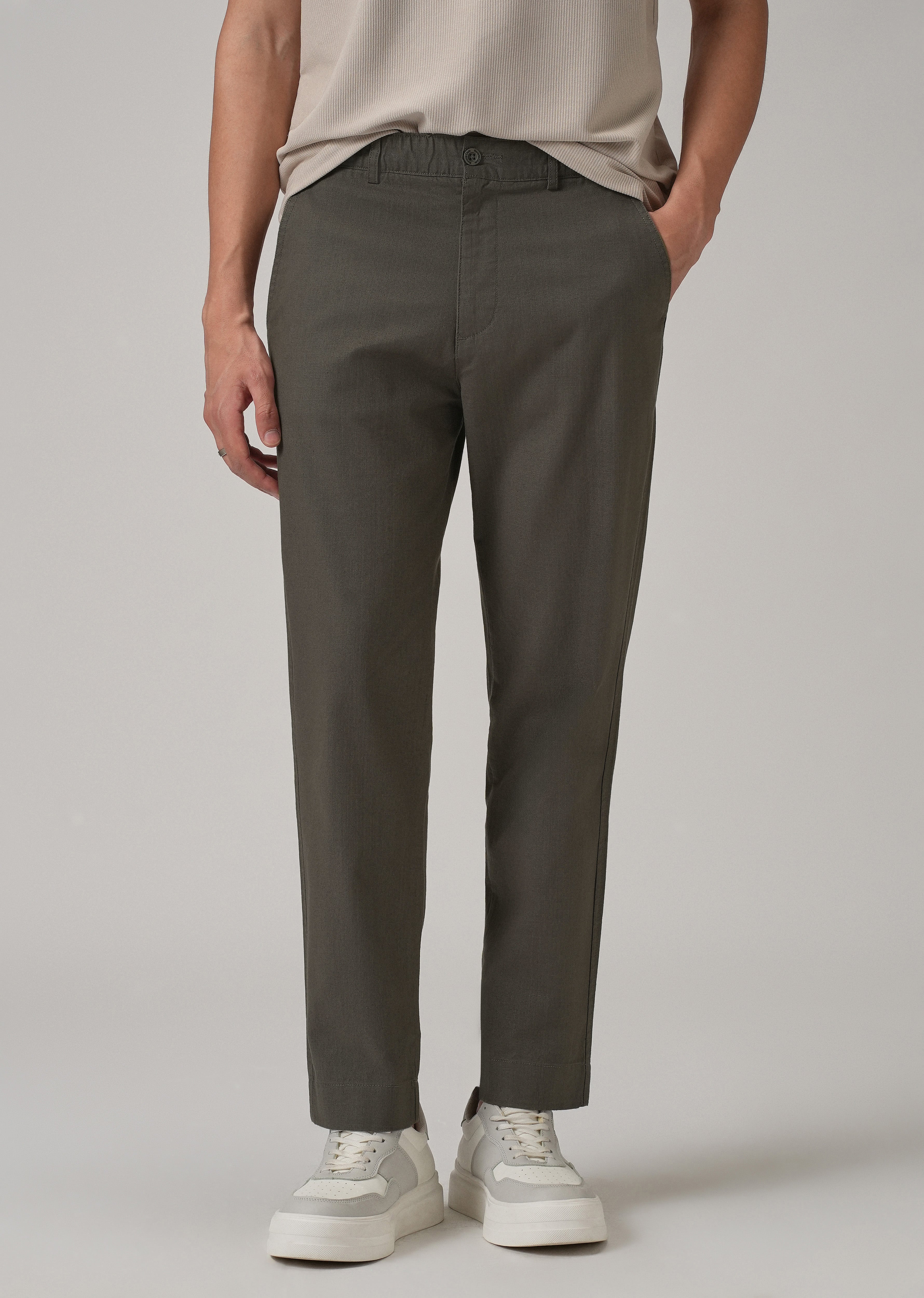 Dark Grey Cotton Trouser