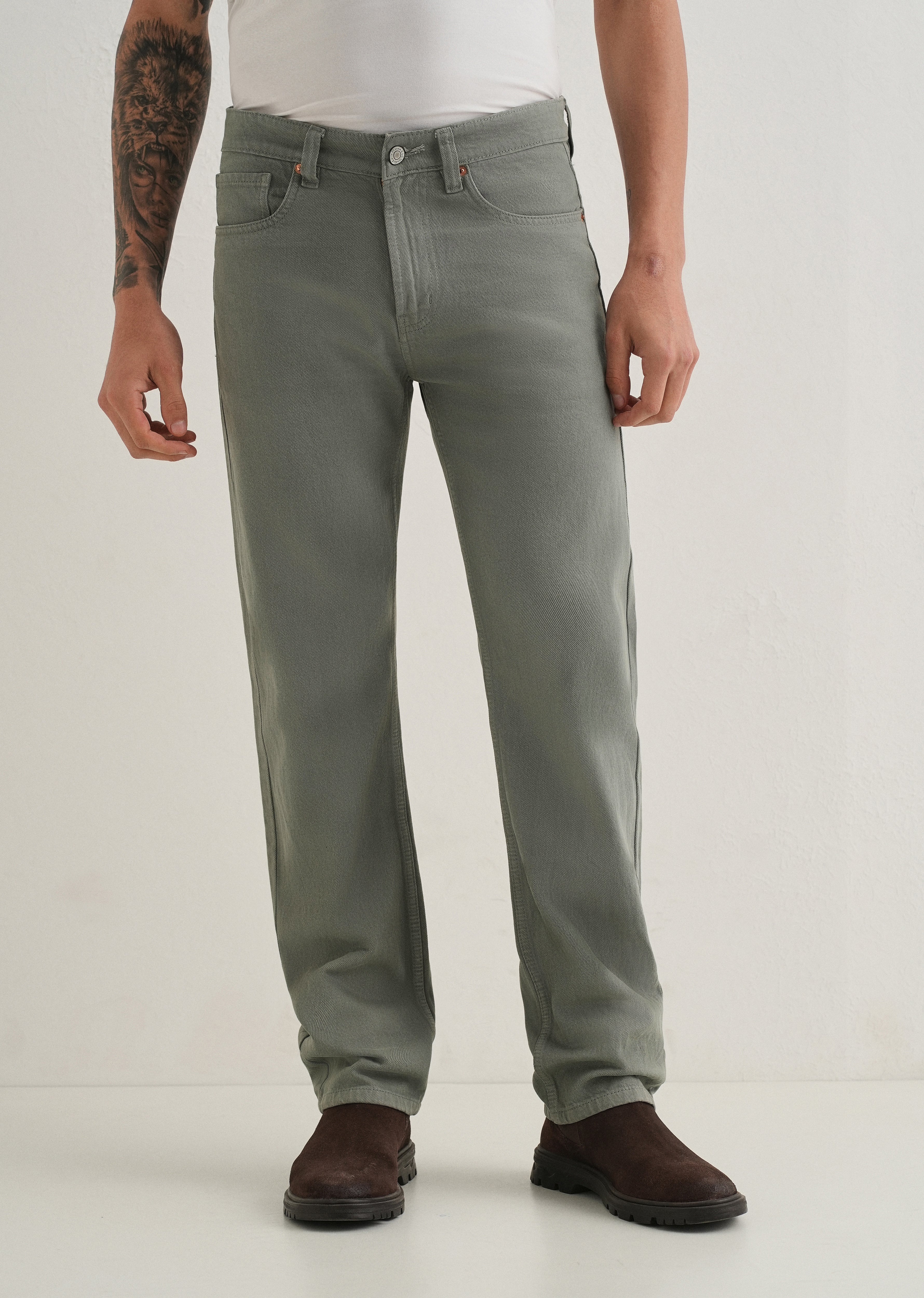 Dark Grey Regular Fit Denim