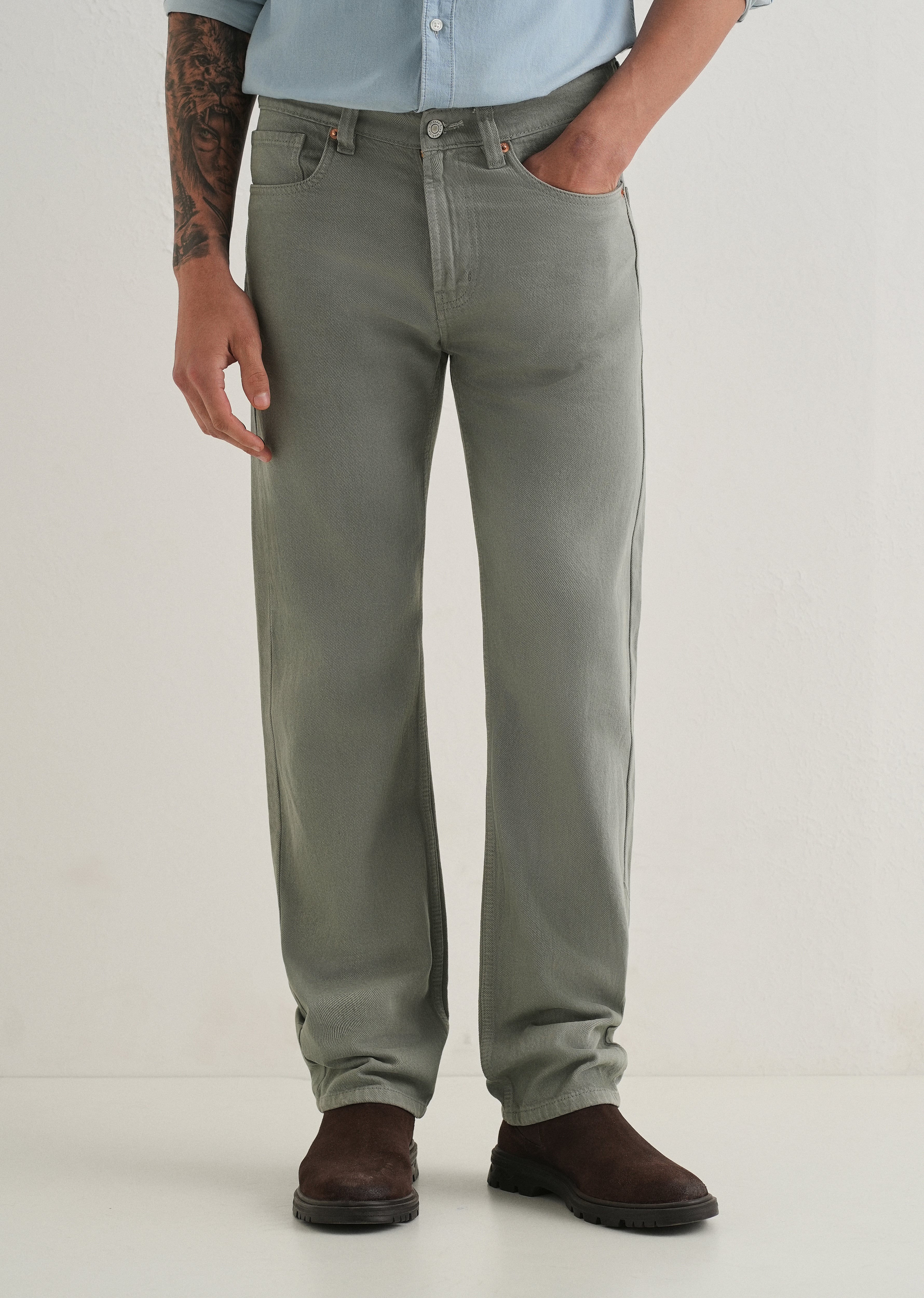 Dark Grey Regular Fit Denim