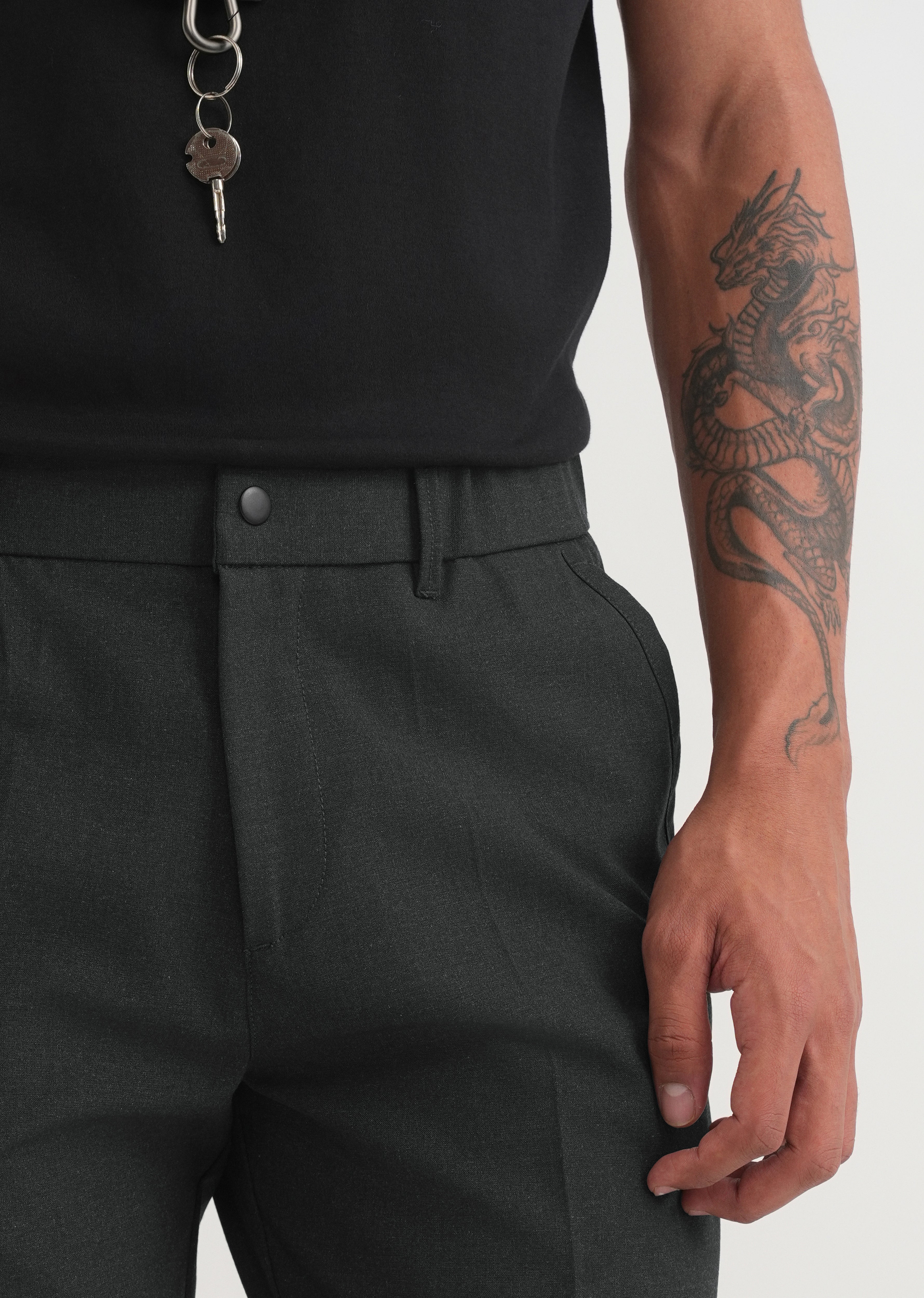 Dark Grey Semi-Elasticated Trouser