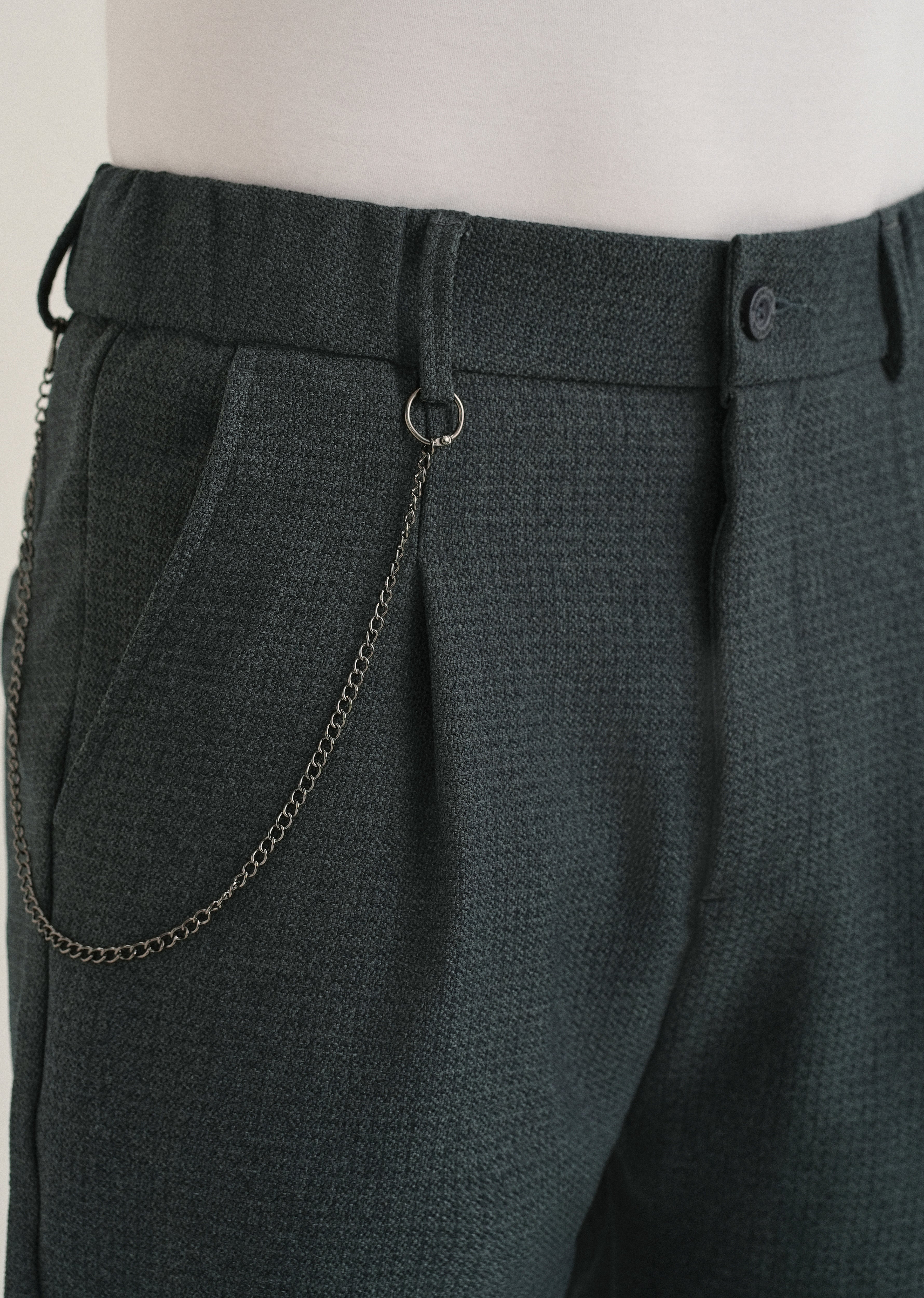 Dark Grey Textured Korean Pant