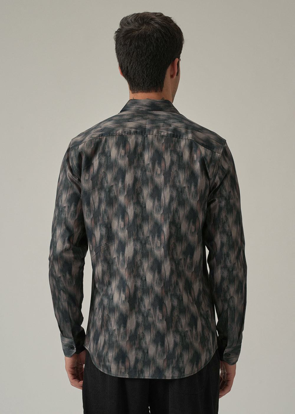 Dark Grey Textured Print Shirt
