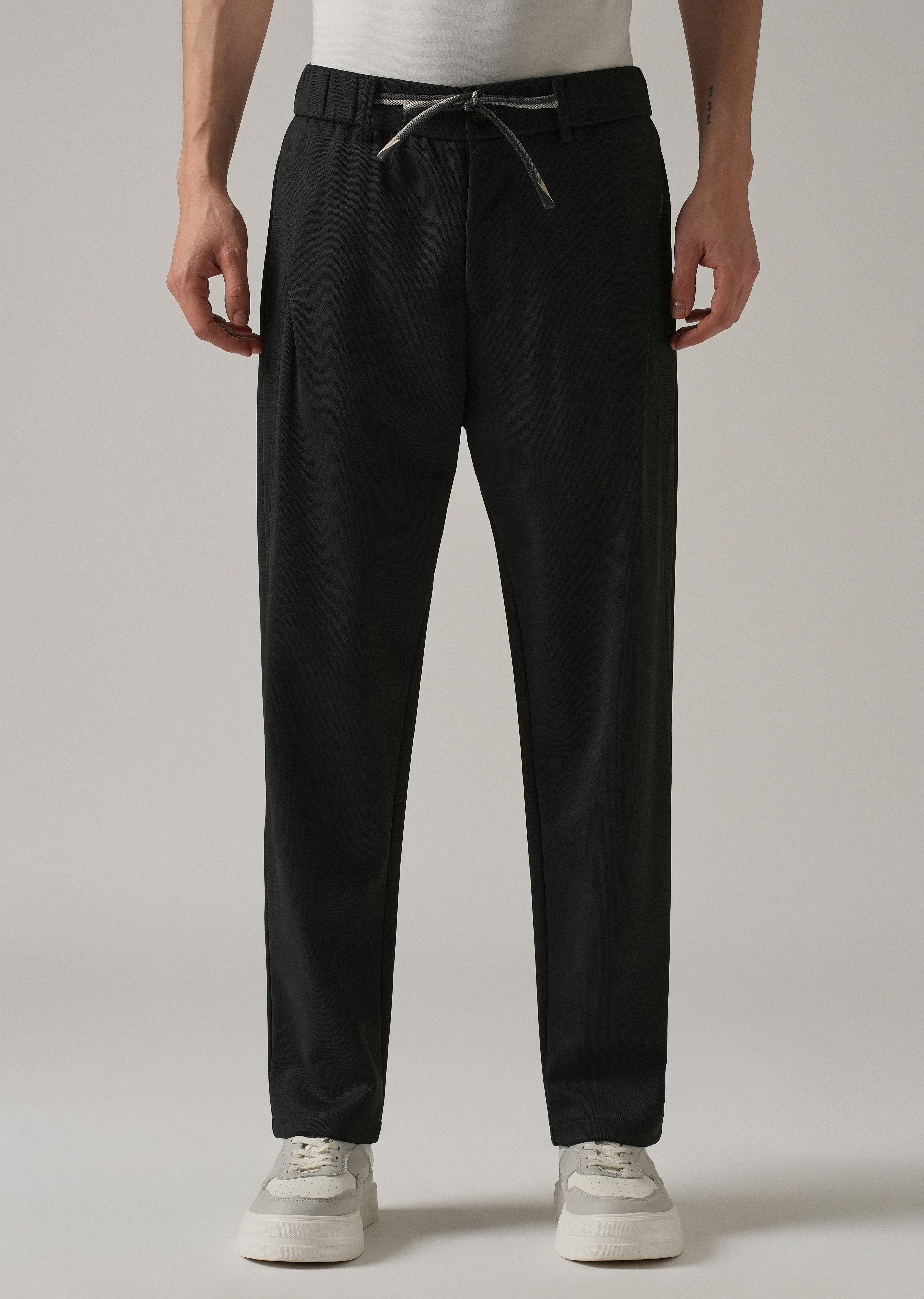 Dark Grey Textured Stretch Pant