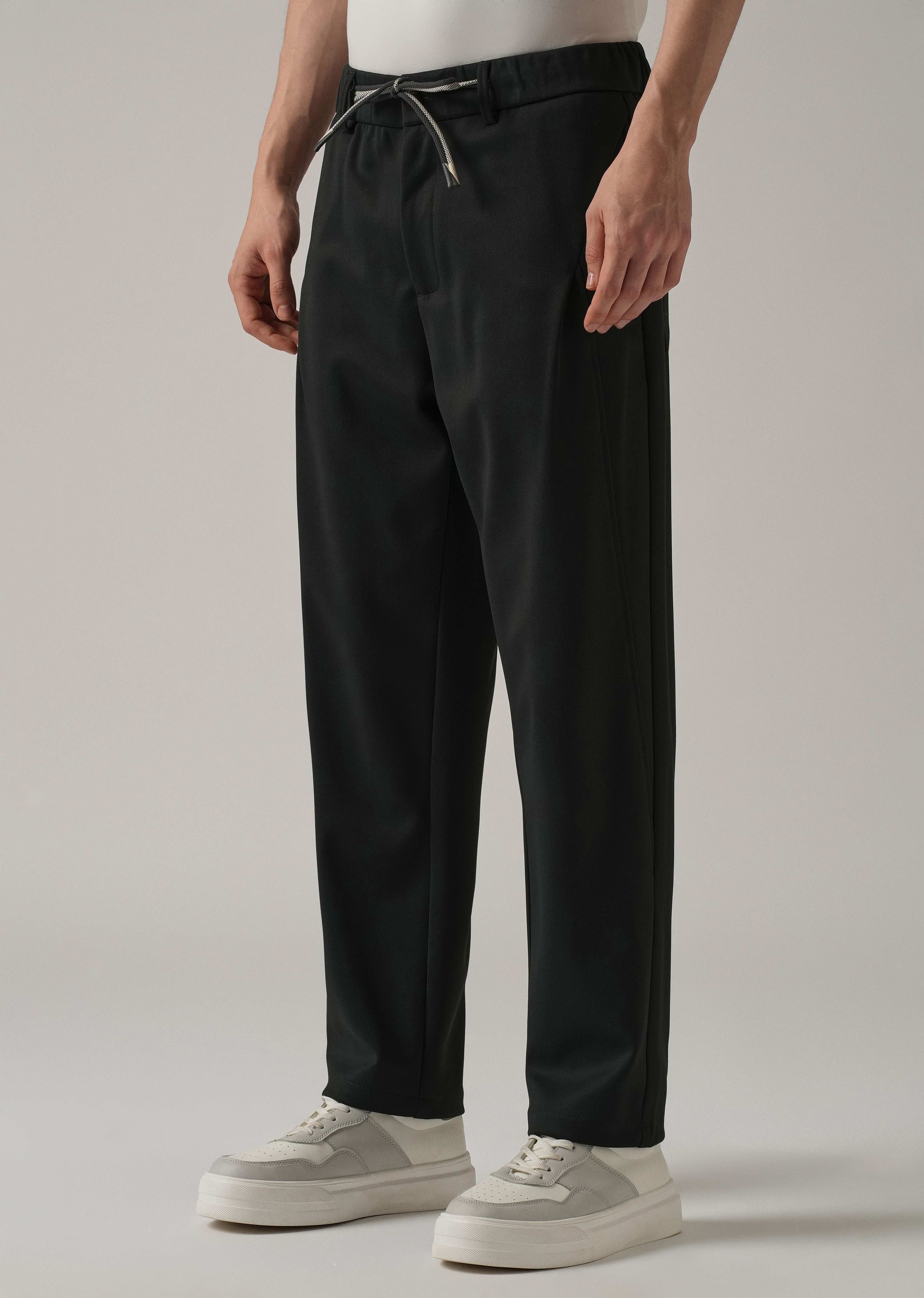 Dark Grey Textured Stretch Pant