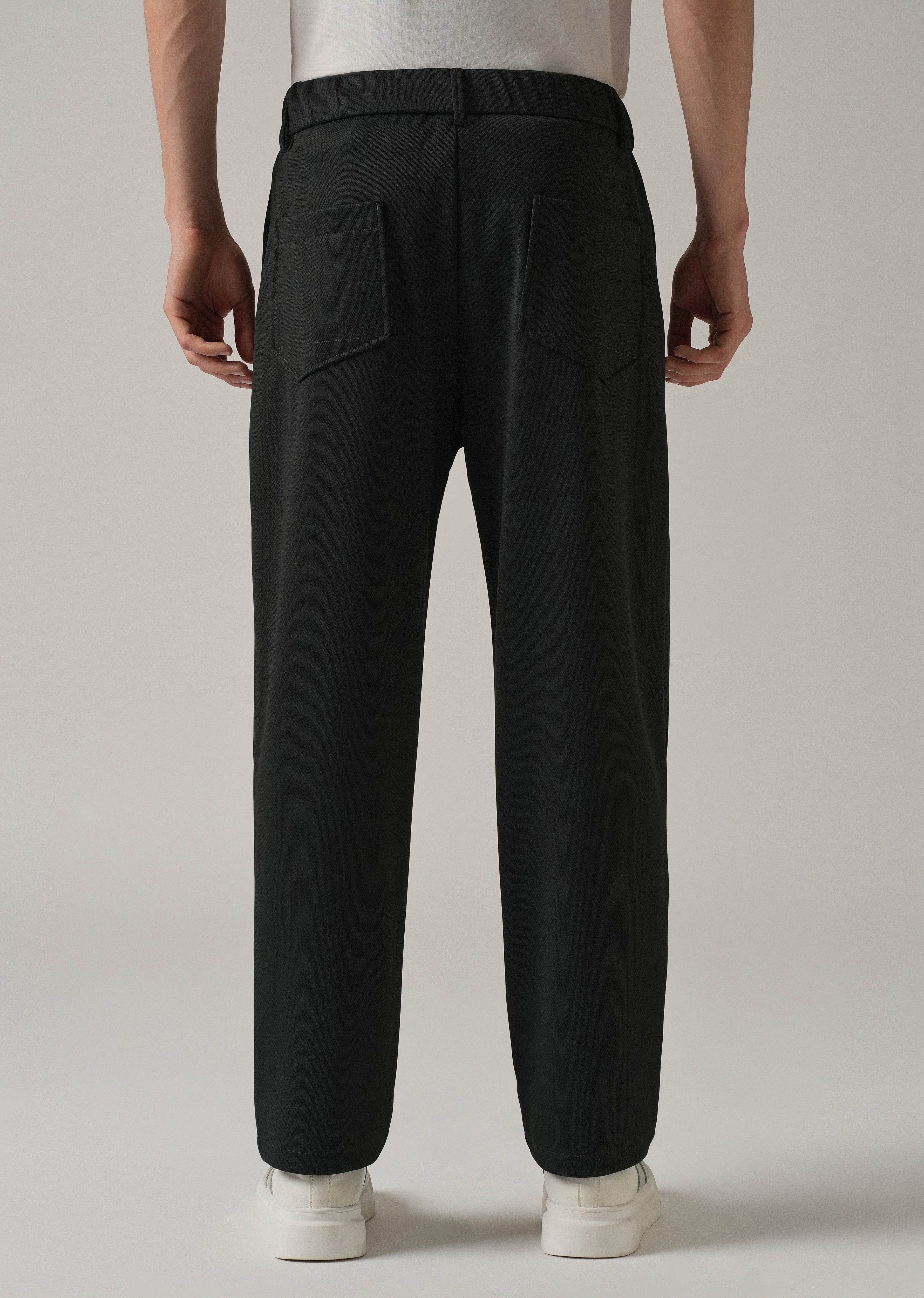 Dark Grey Textured Stretch Pant