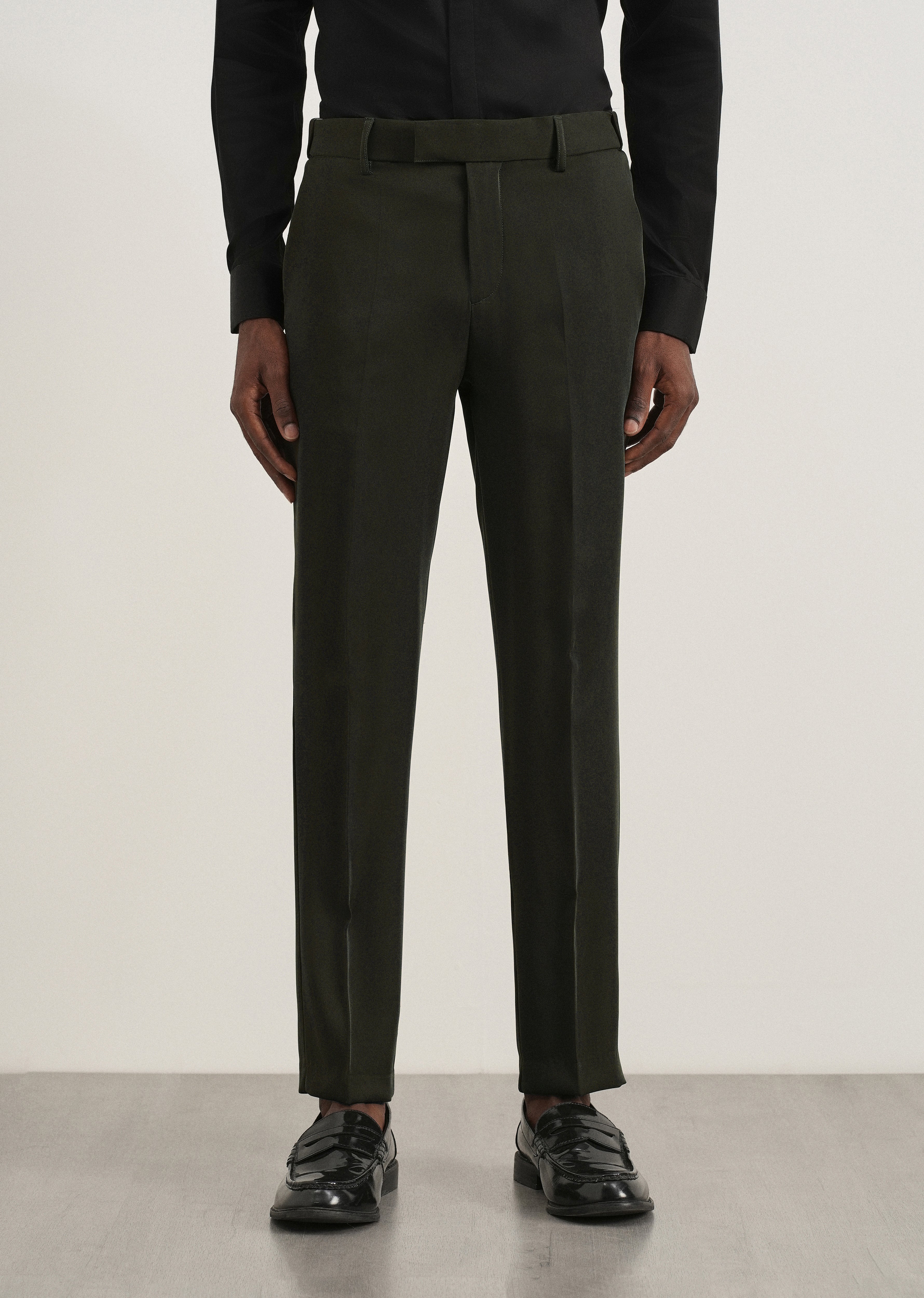 Dark Olive Flex Waist Slim Fit Trouser