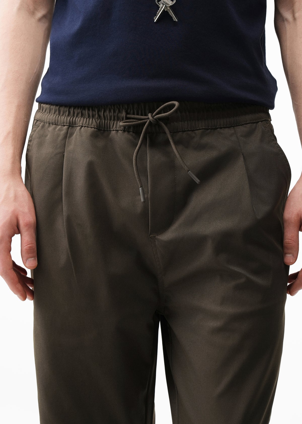 Dark Olive Relaxed Drawstring Trouser