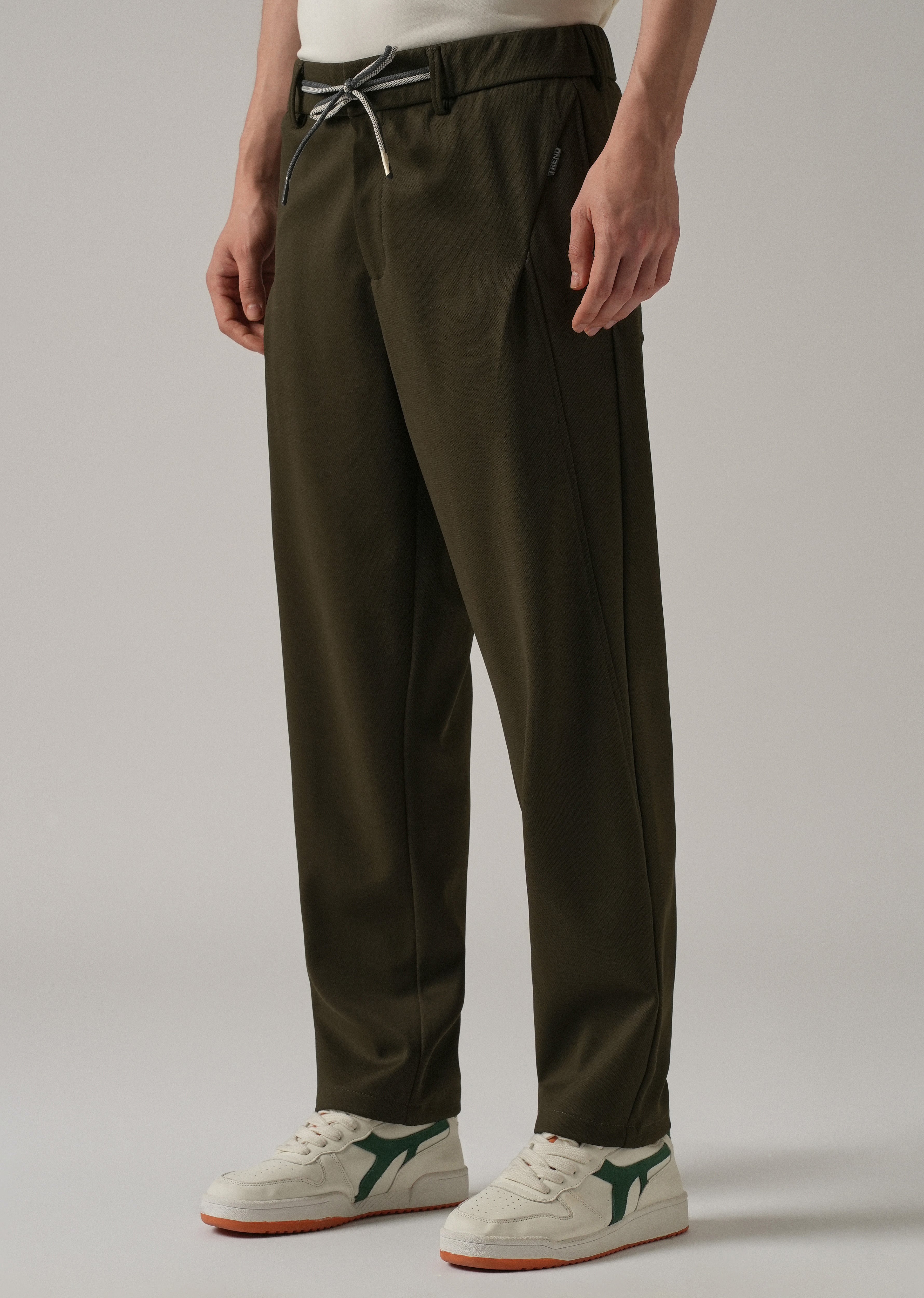 Dark Olive Textured Stretch Pant